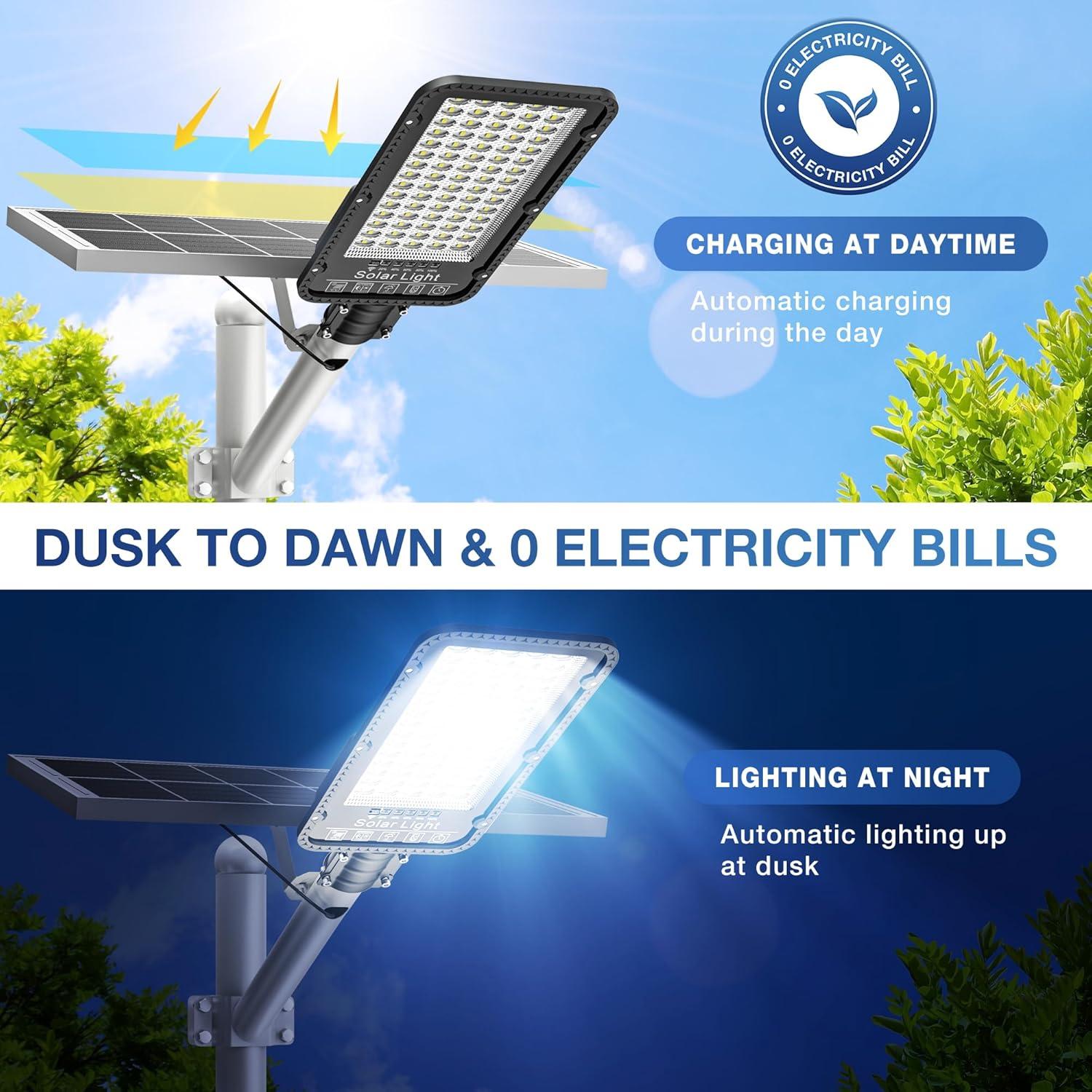Luces de Calle Solares OKPRO 12000W IP66 6500K Alta Brillo