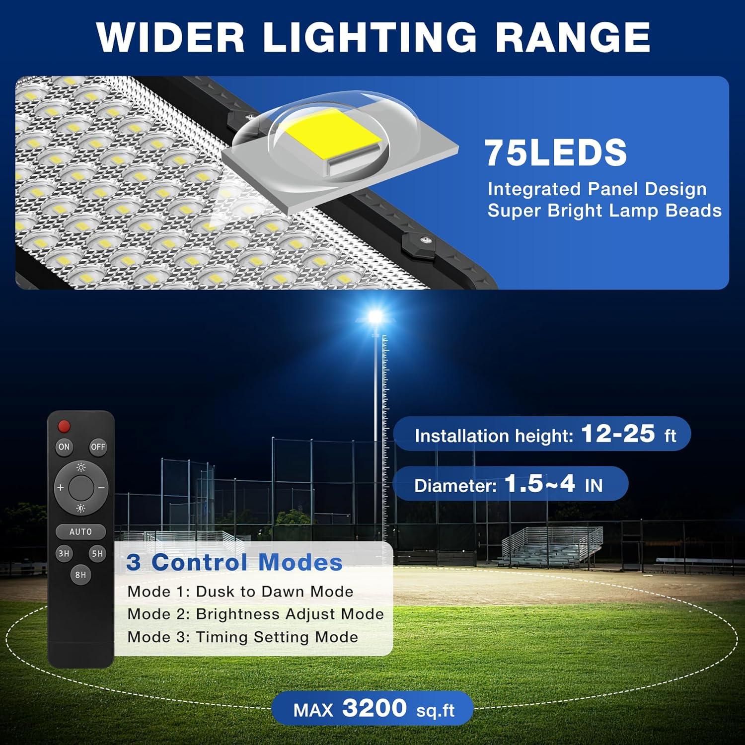 Luces de Calle Solares OKPRO 12000W IP66 6500K Alta Brillo