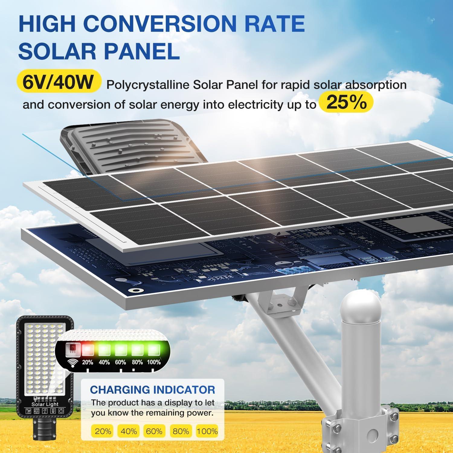 Luces de Calle Solares OKPRO 12000W IP66 6500K Alta Brillo