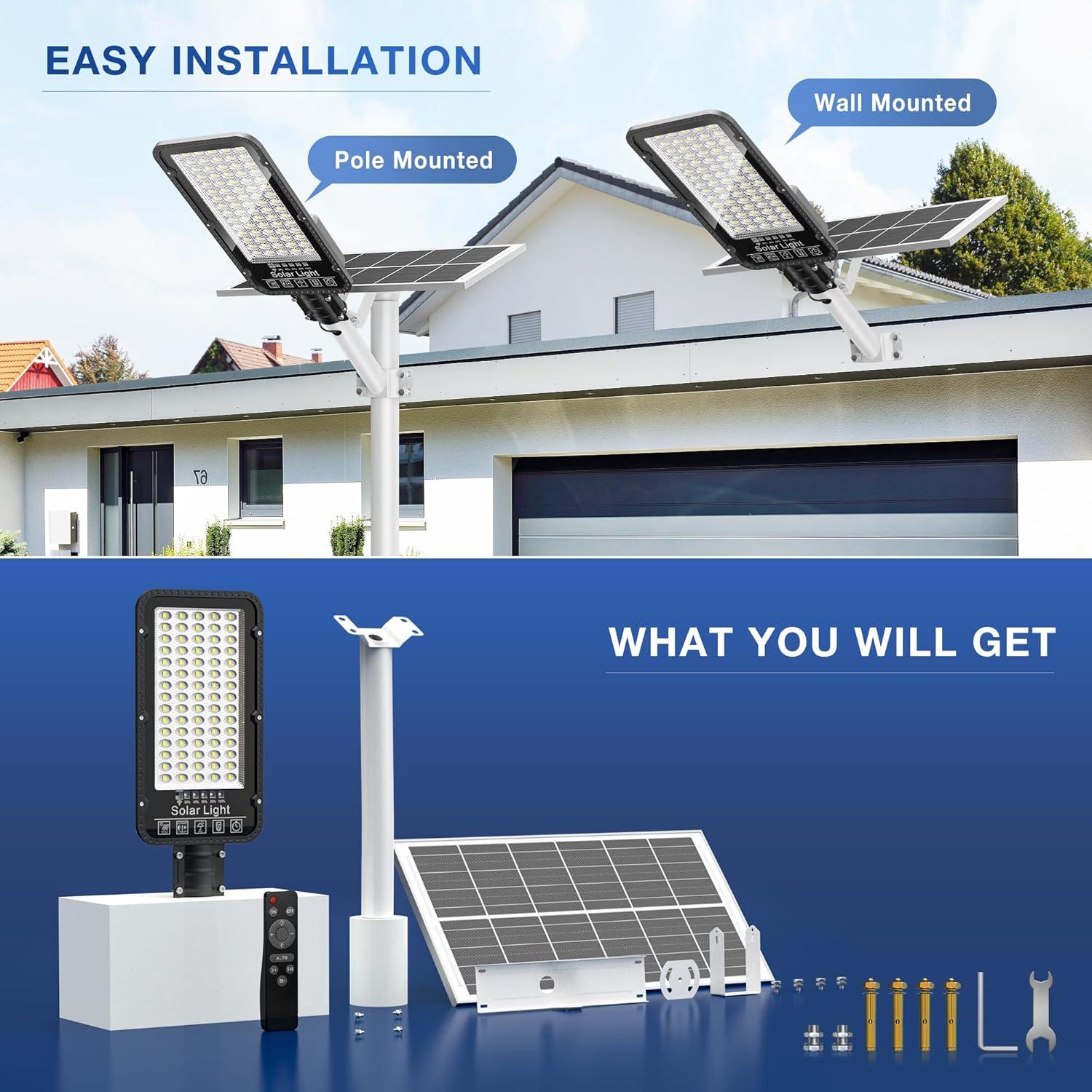 Luces de Calle Solares OKPRO 12000W IP66 6500K Alta Brillo