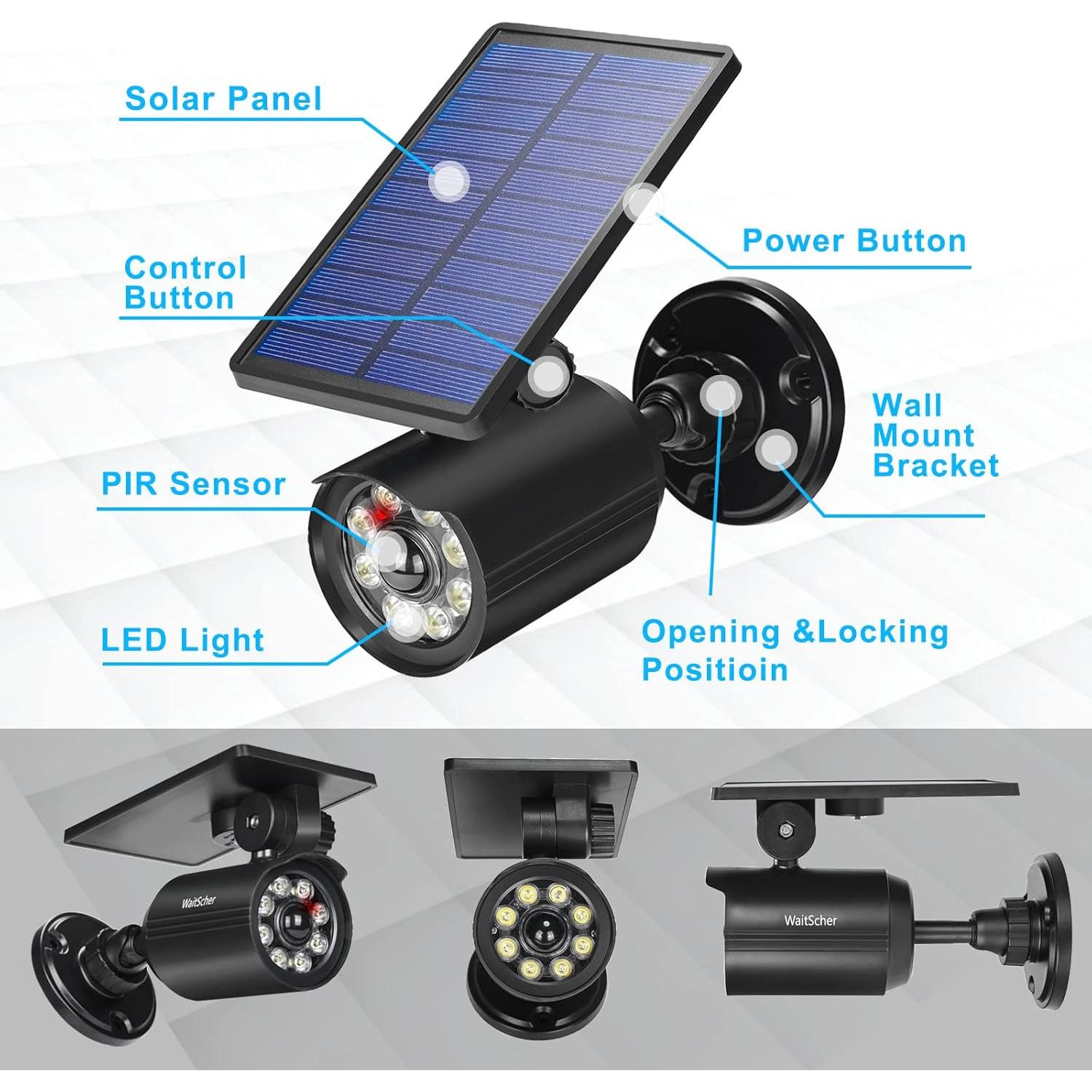 Luces Solares Exteriores WaitScher 1200 Lúmenes IP67 con Sensor