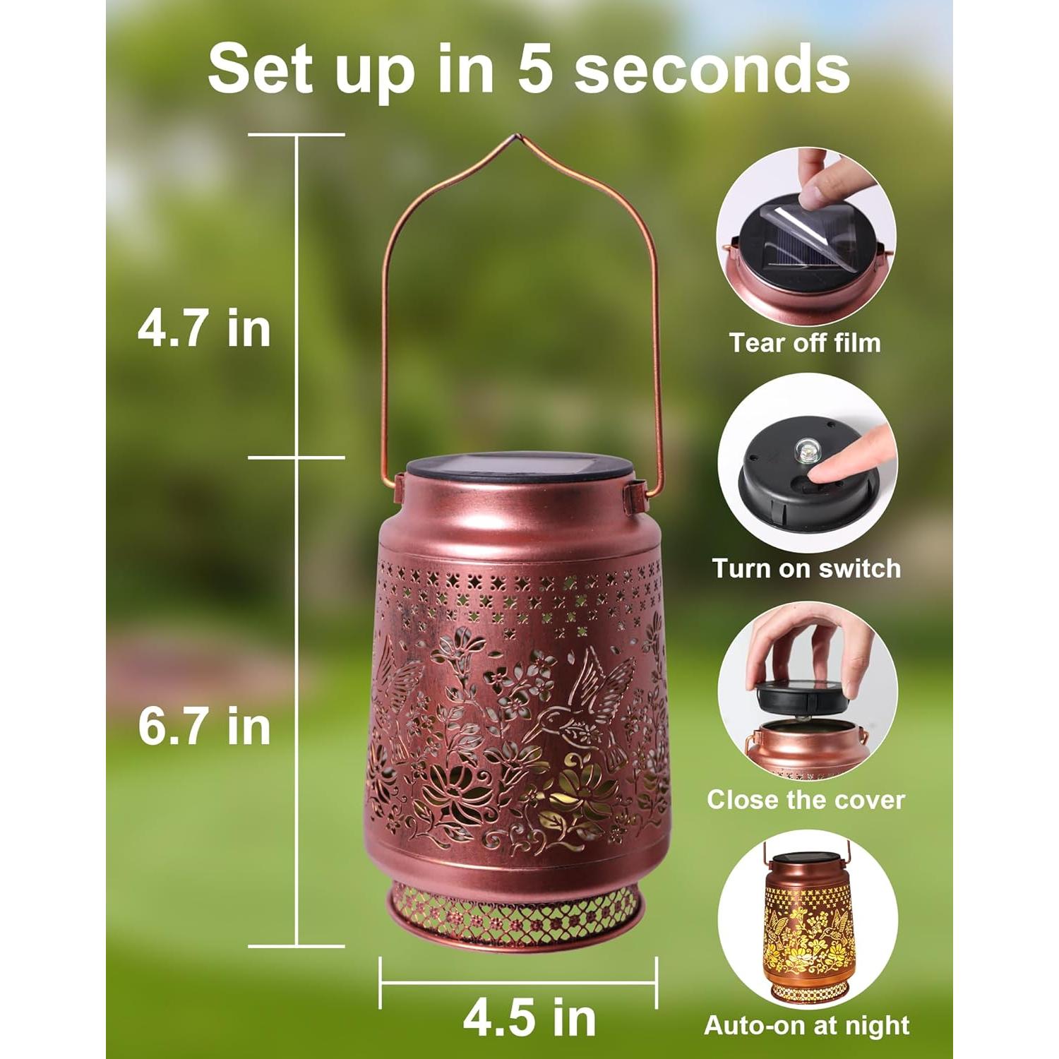 Linternas Solares Colibrí Fussion para Jardín Impermeables