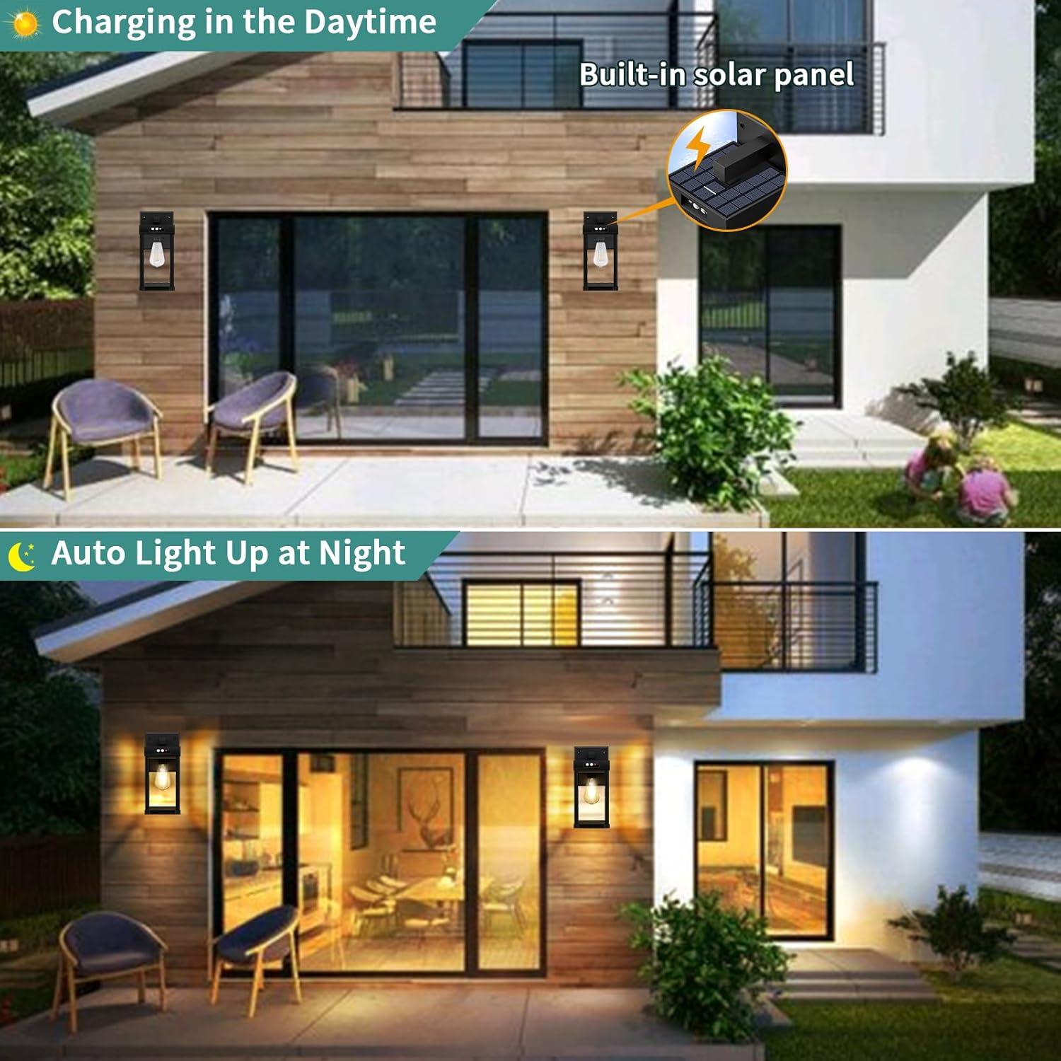 Aplique Solar de Pared AEQ con Sensor de Movimiento 3 Modos