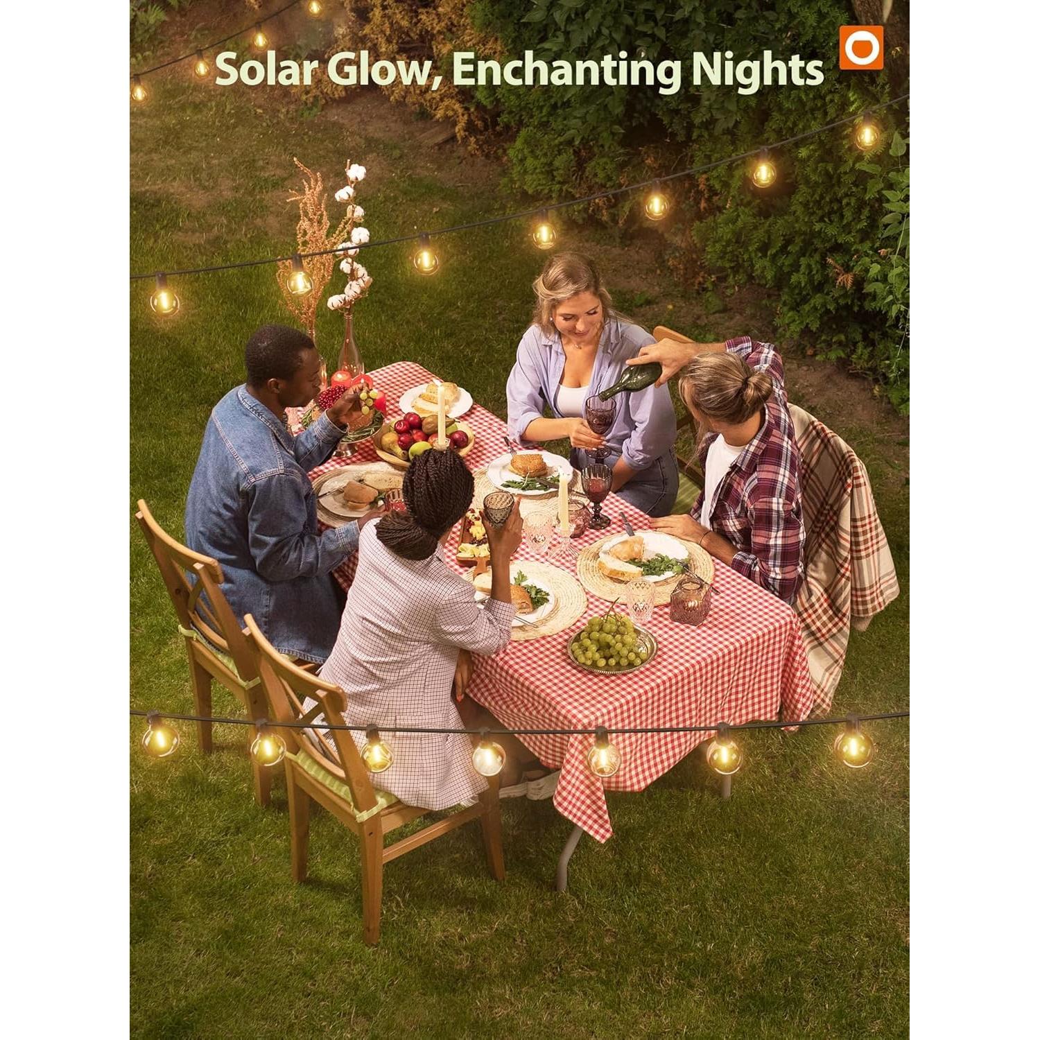 Luces de Cadena Solares Addlon 15.24m G50 LED Impermeables