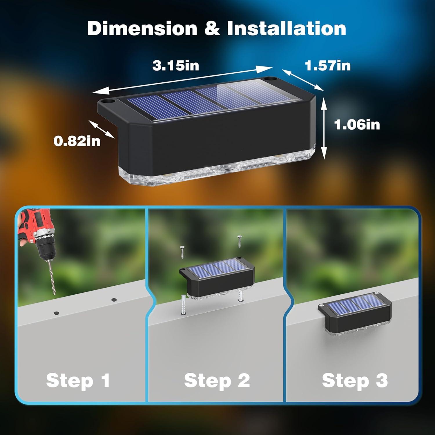 Luces de Cerca Solares Peasur 8 Unidades LED A Prueba de Agua