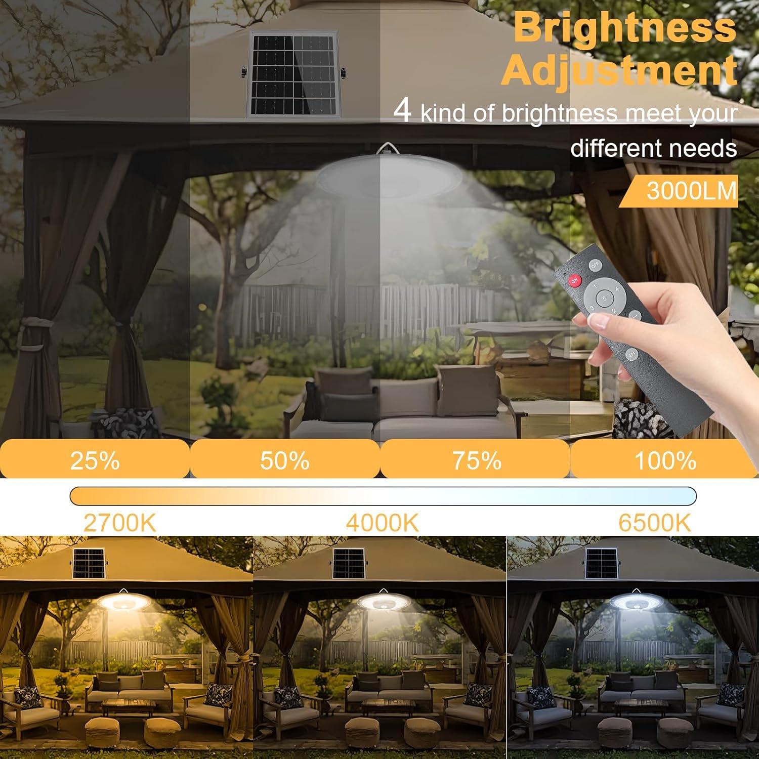 Luz Colgante Solar CREATESTAR 3000LM con Sensor de Movimiento