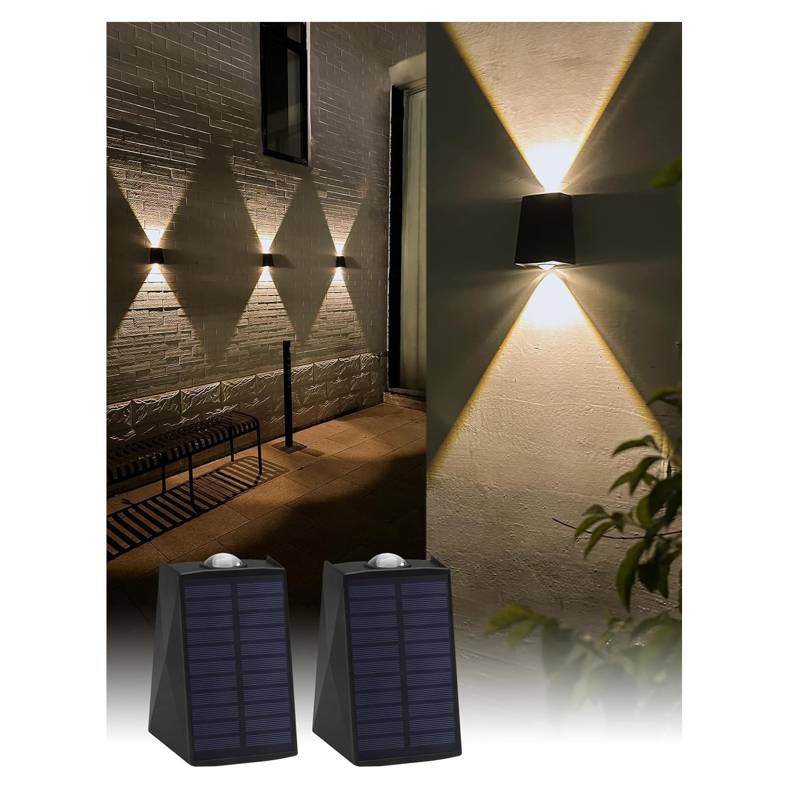 Luces de Pared Solares Mrzxy IP65 2 Paquete para Exteriores
