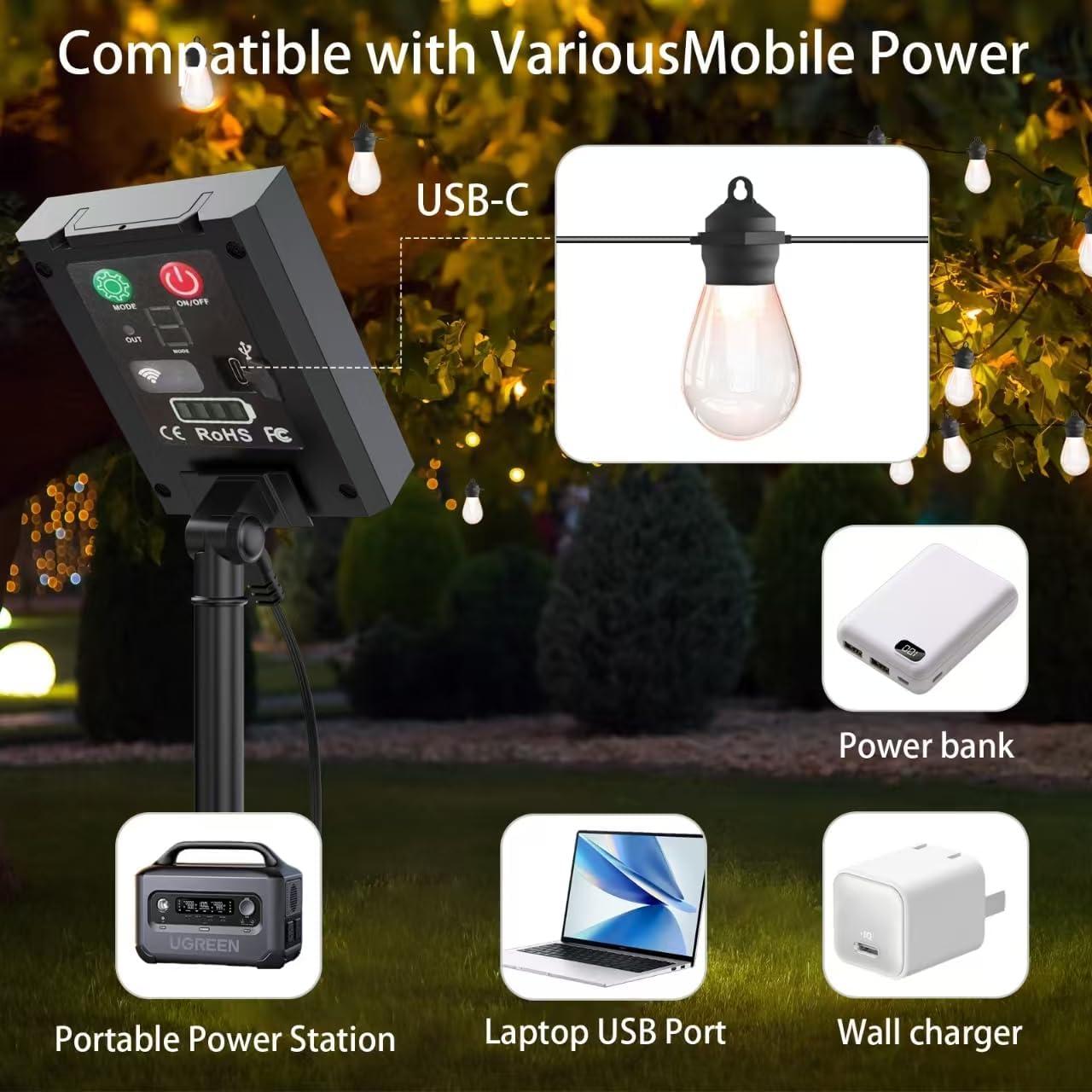 Luces de Cadena LED Solares xitubal 11.28m 15 Bombillas IP65