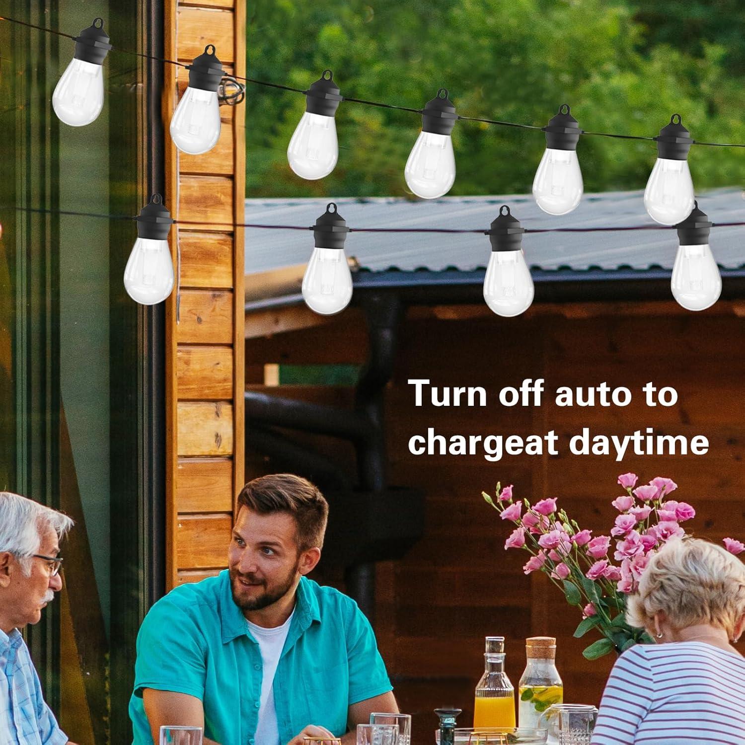 Luces de Cadena LED Solares xitubal 11.28m 15 Bombillas IP65