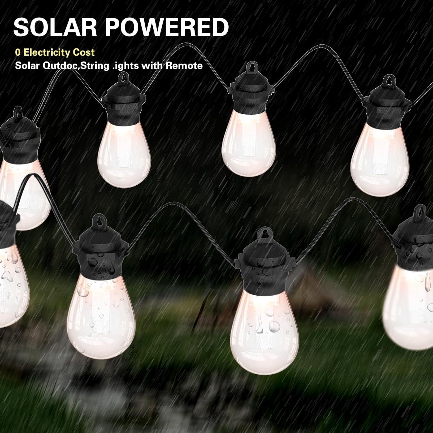 Luces de Cadena LED Solares xitubal 11.28m 15 Bombillas IP65