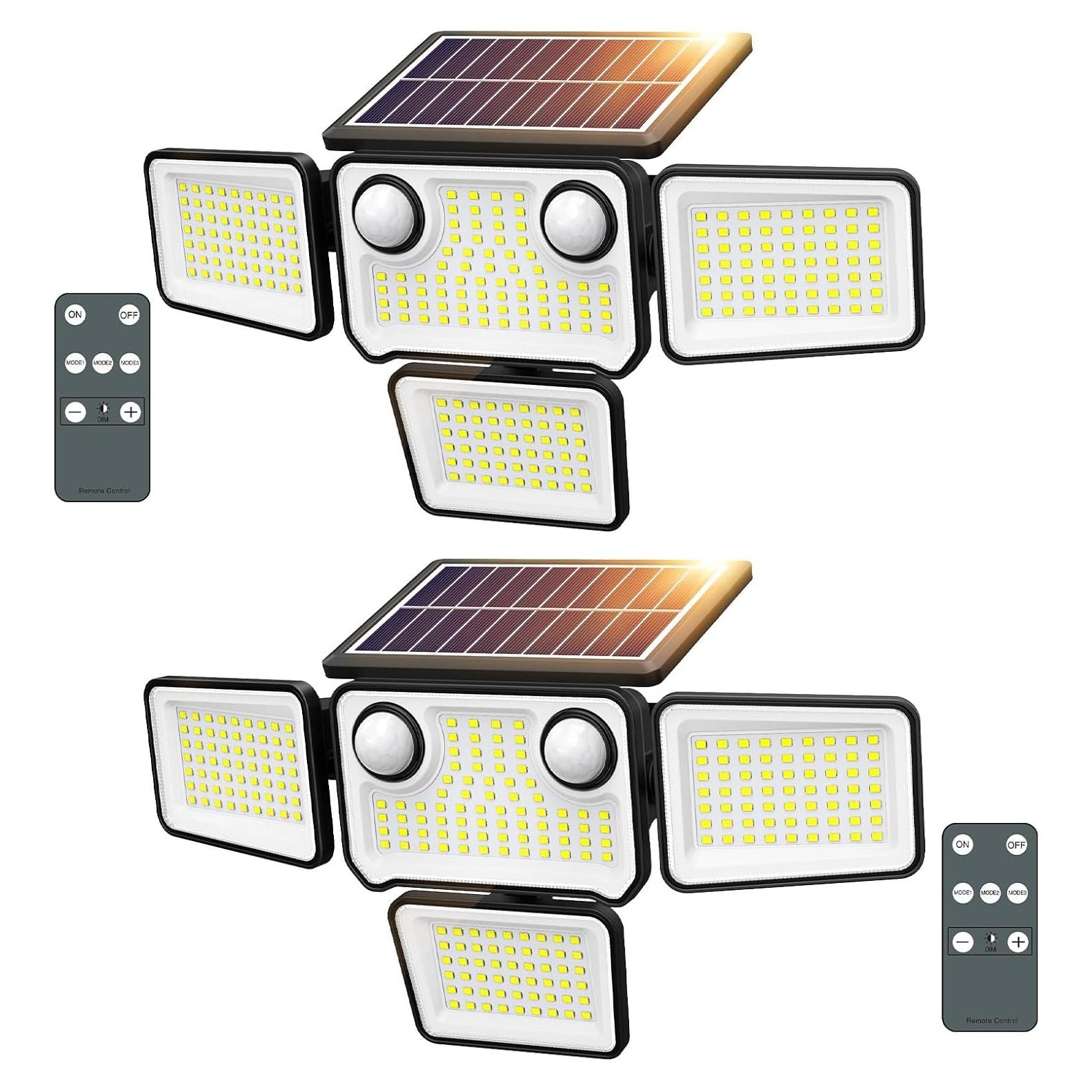 Luces Solares Exteriores SZPOWER 4500LM 4 Cabezas con Sensor