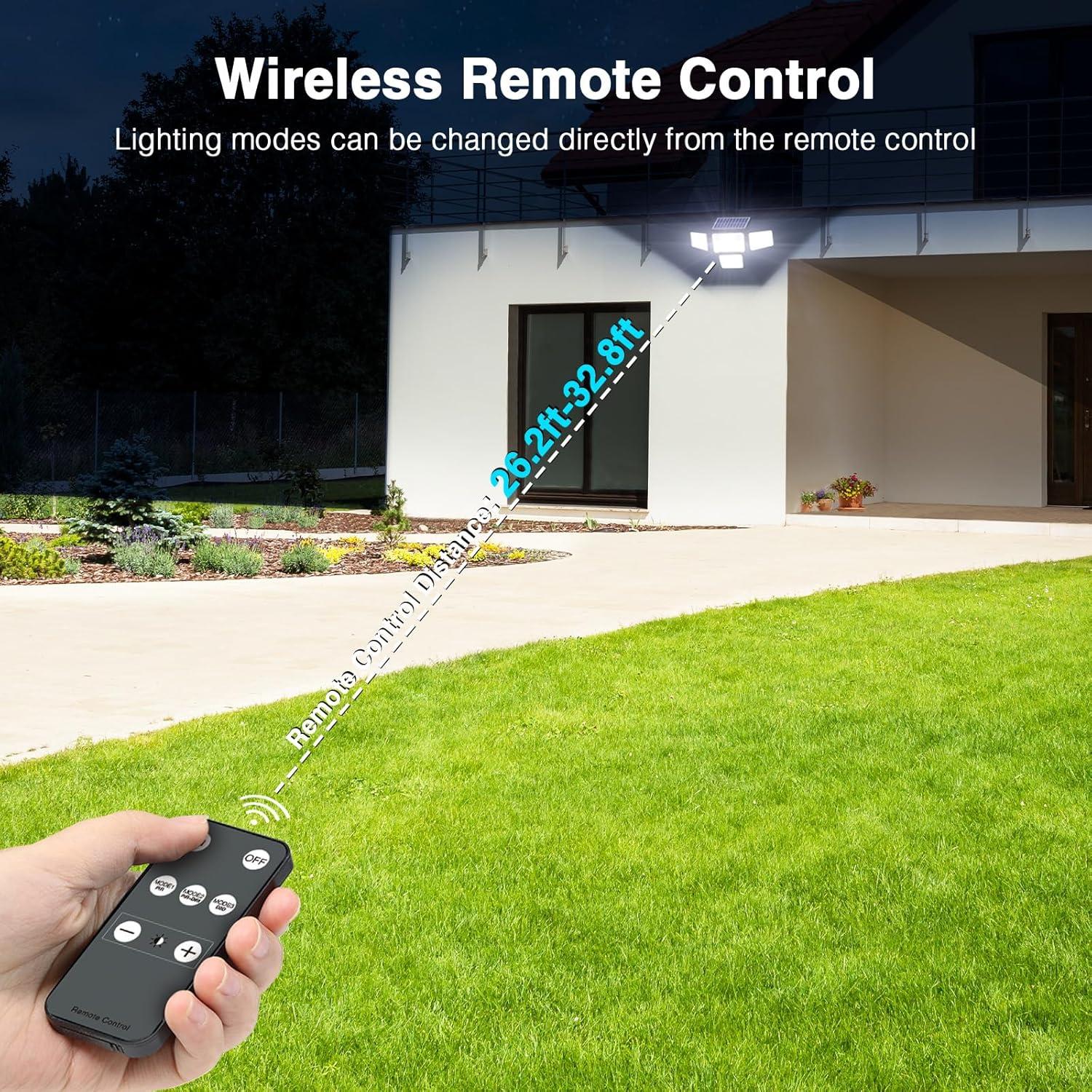 Luces Solares Exteriores SZPOWER 4500LM 4 Cabezas con Sensor