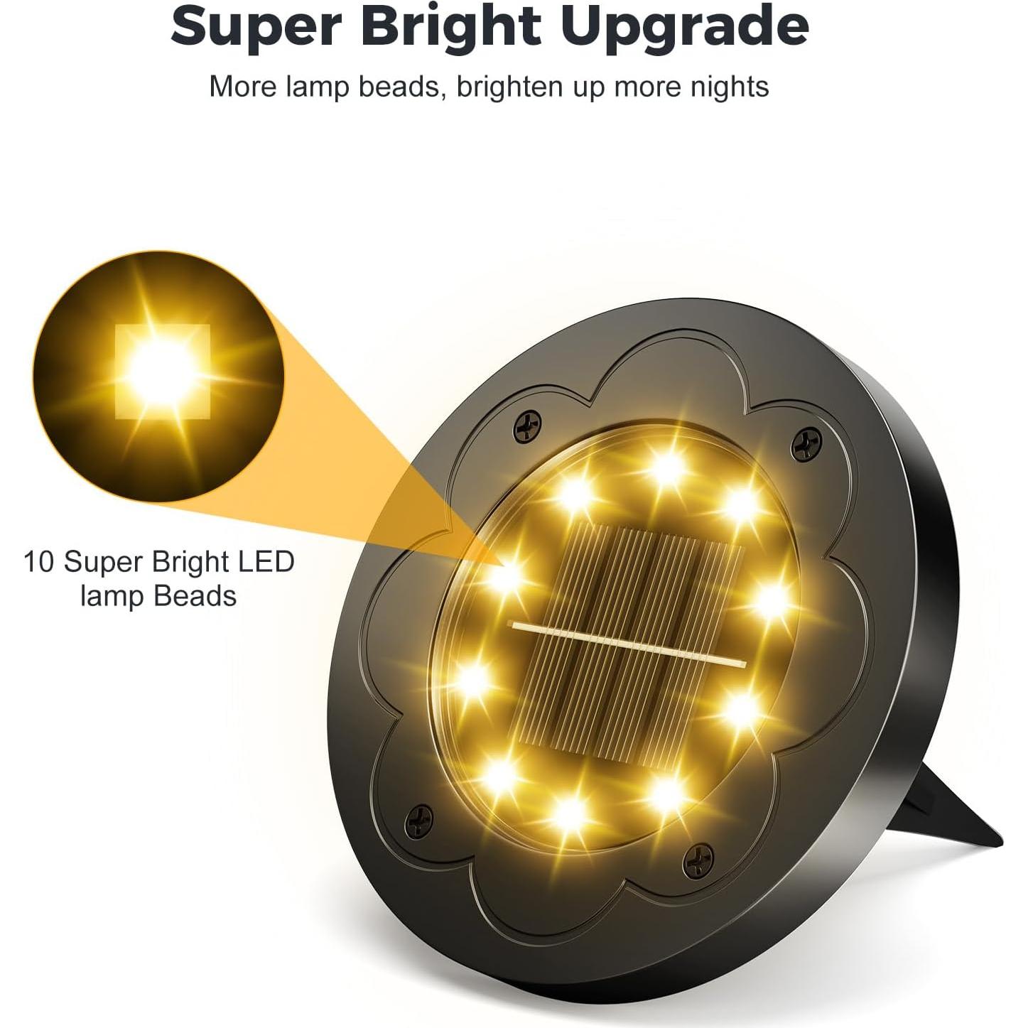 Luces Solares Brightown 12 Paquetes LED Empotradas Jardín
