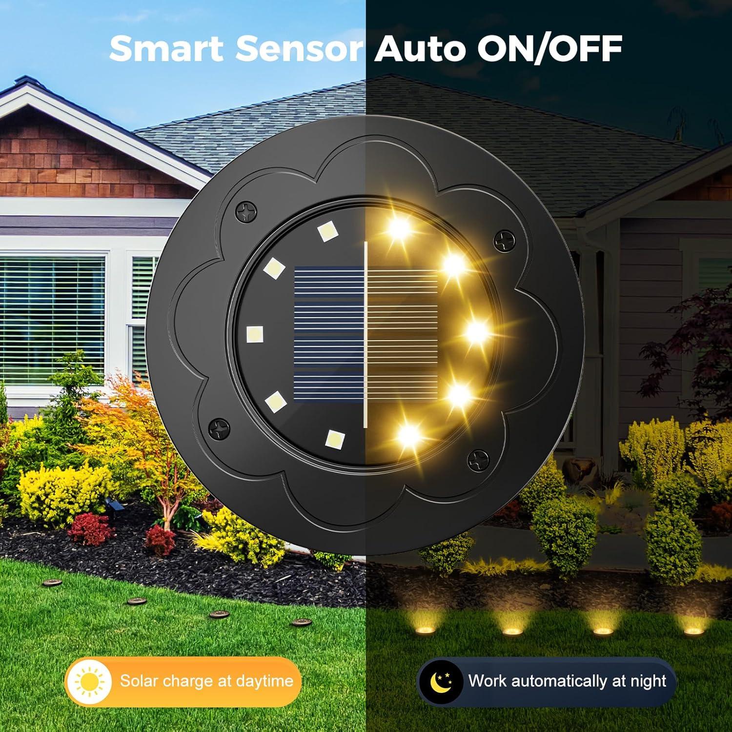 Luces Solares Brightown 12 Paquetes LED Empotradas Jardín