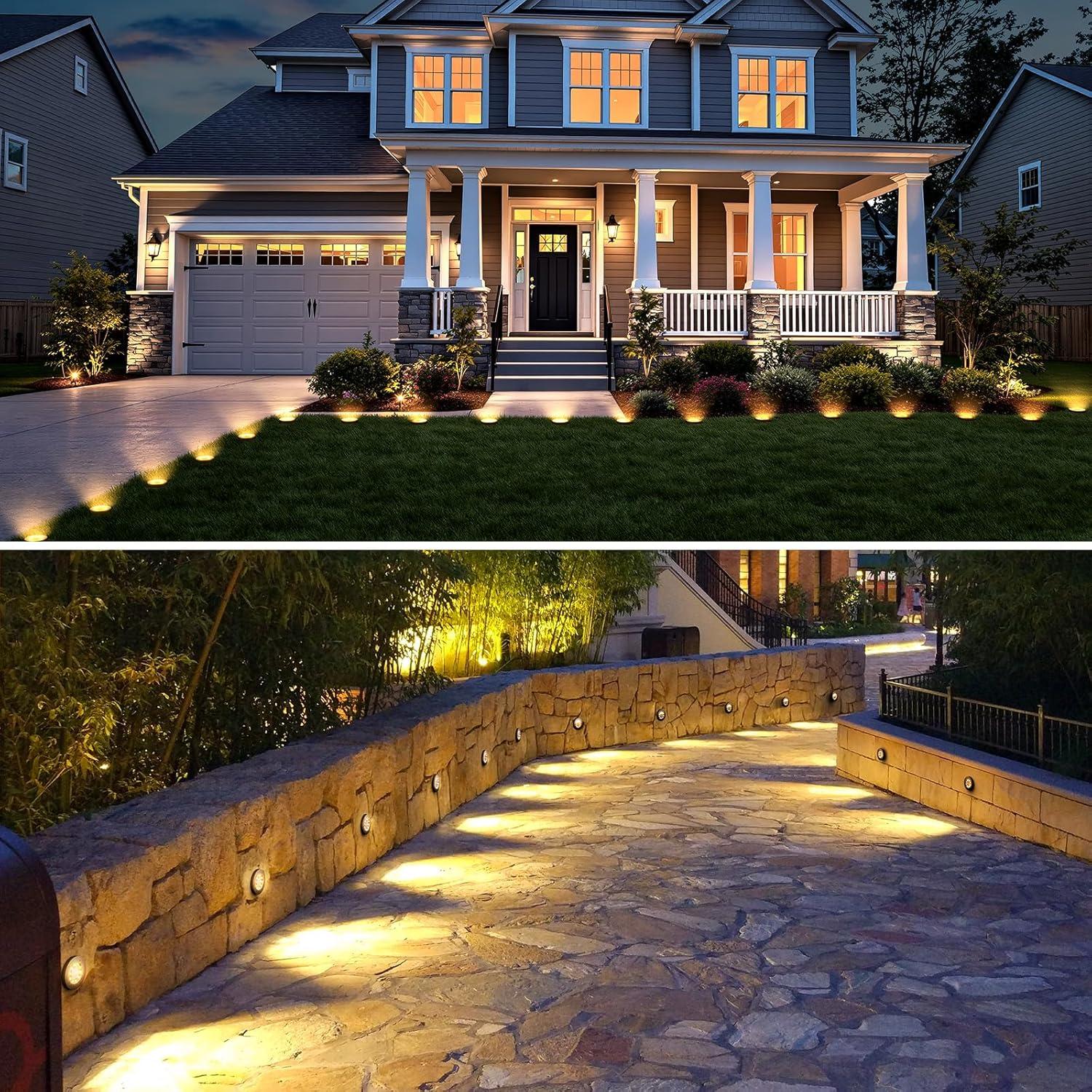 Luces Solares Brightown 12 Paquetes LED Empotradas Jardín