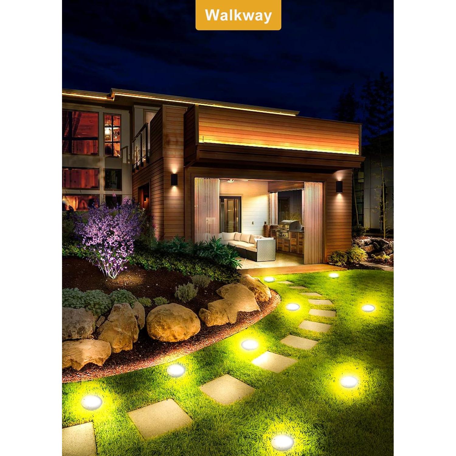 Luces Solares Brightown 12 Paquetes LED Empotradas Jardín