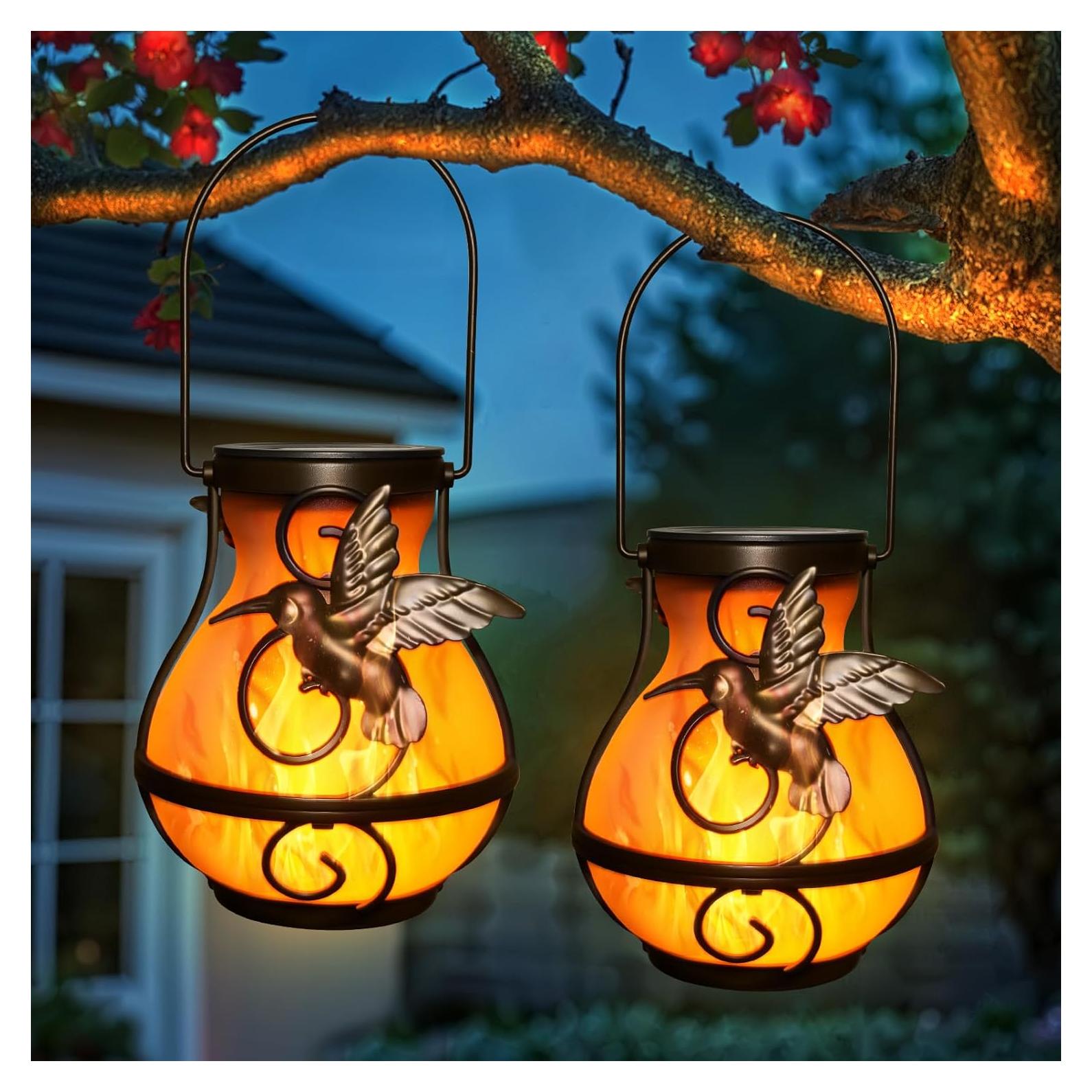 Linternas Solares Colgantes X-PREK 2 Pack Impermeables Jardín