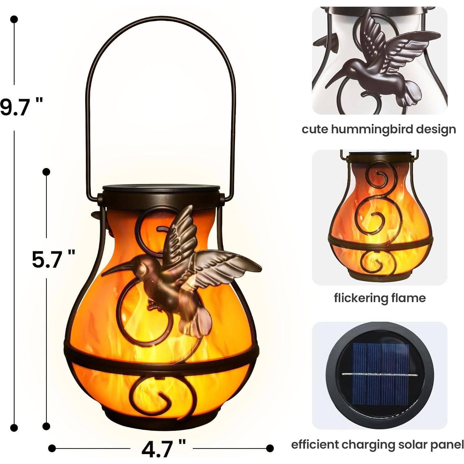 Linternas Solares Colgantes X-PREK 2 Pack Impermeables Jardín