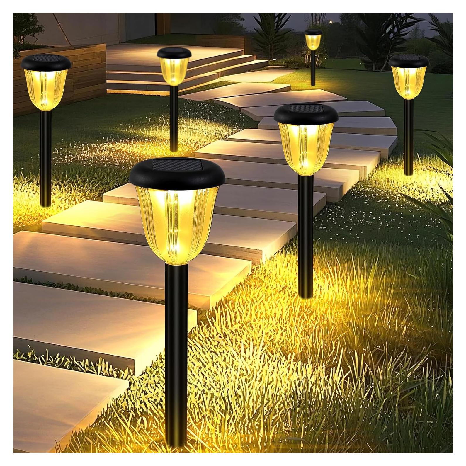 Luces de Camino Solares TERSOPA - Paquete de 8 Luces RGBW