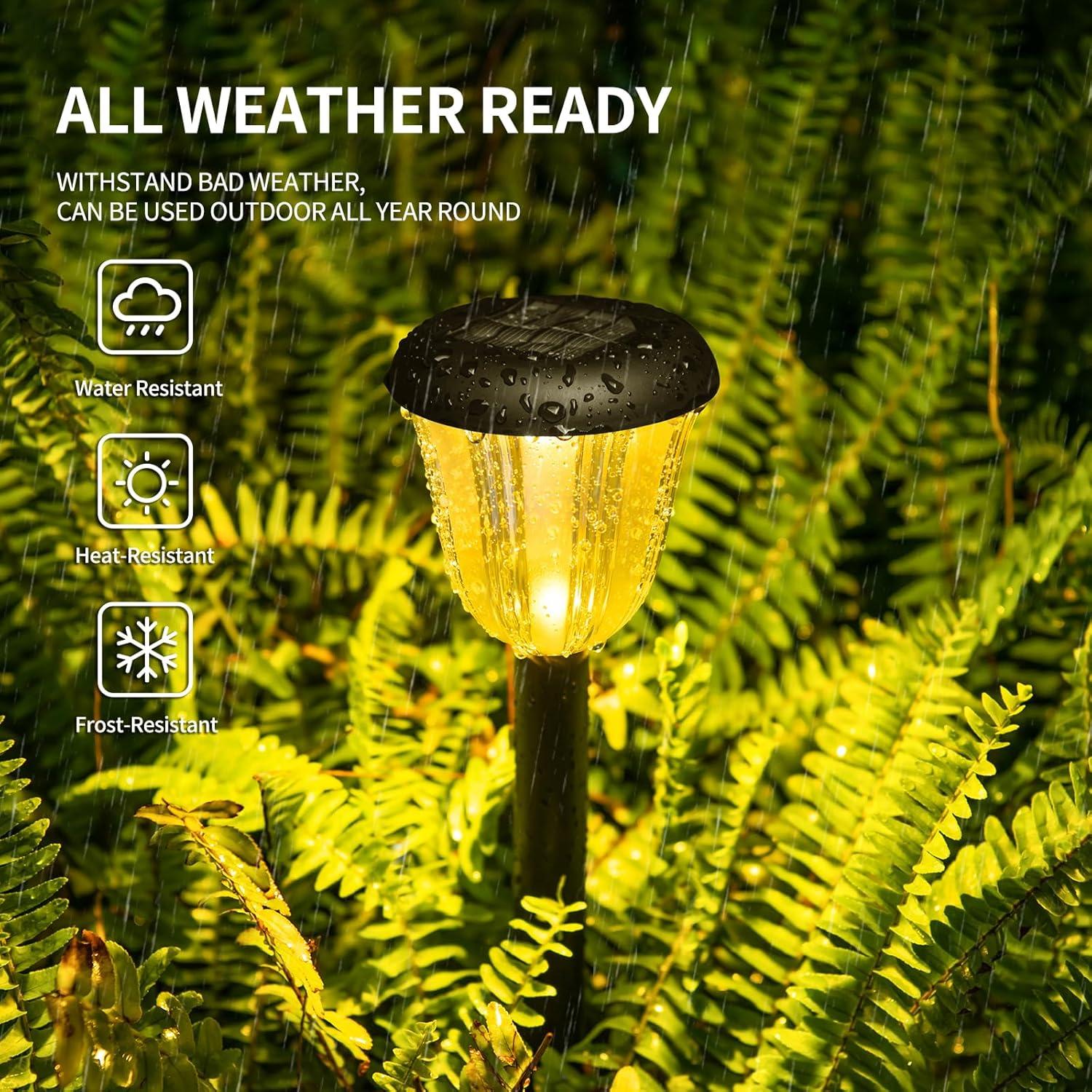 Luces de Camino Solares TERSOPA - Paquete de 8 Luces RGBW