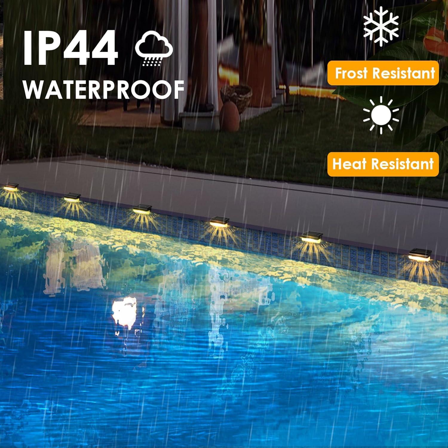 Luces de Escalera Solares Mancra 16 Piezas IP44 Blanco Cálido