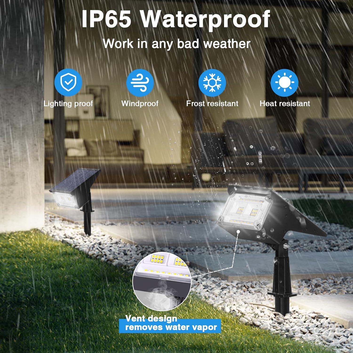 Luces de Spot Solar ZJOJO 40 LEDs IP65 para Exterior 6500K