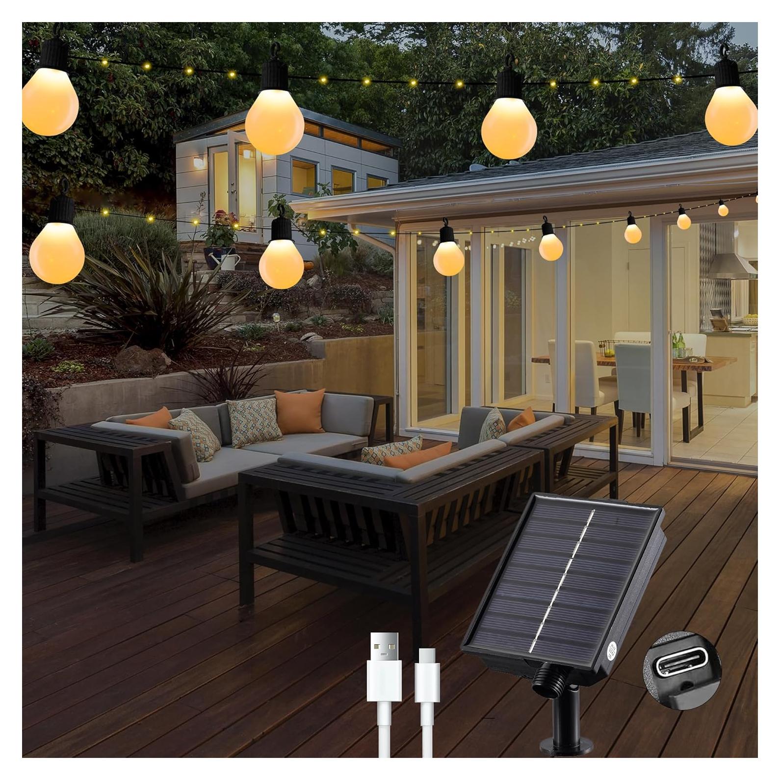 Luces de Navidad Solar LERTDAI 10m 100 LED Control Remoto IP65
