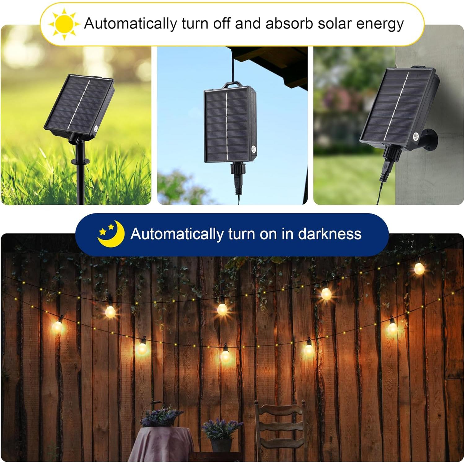 Luces de Navidad Solar LERTDAI 10m 100 LED Control Remoto IP65