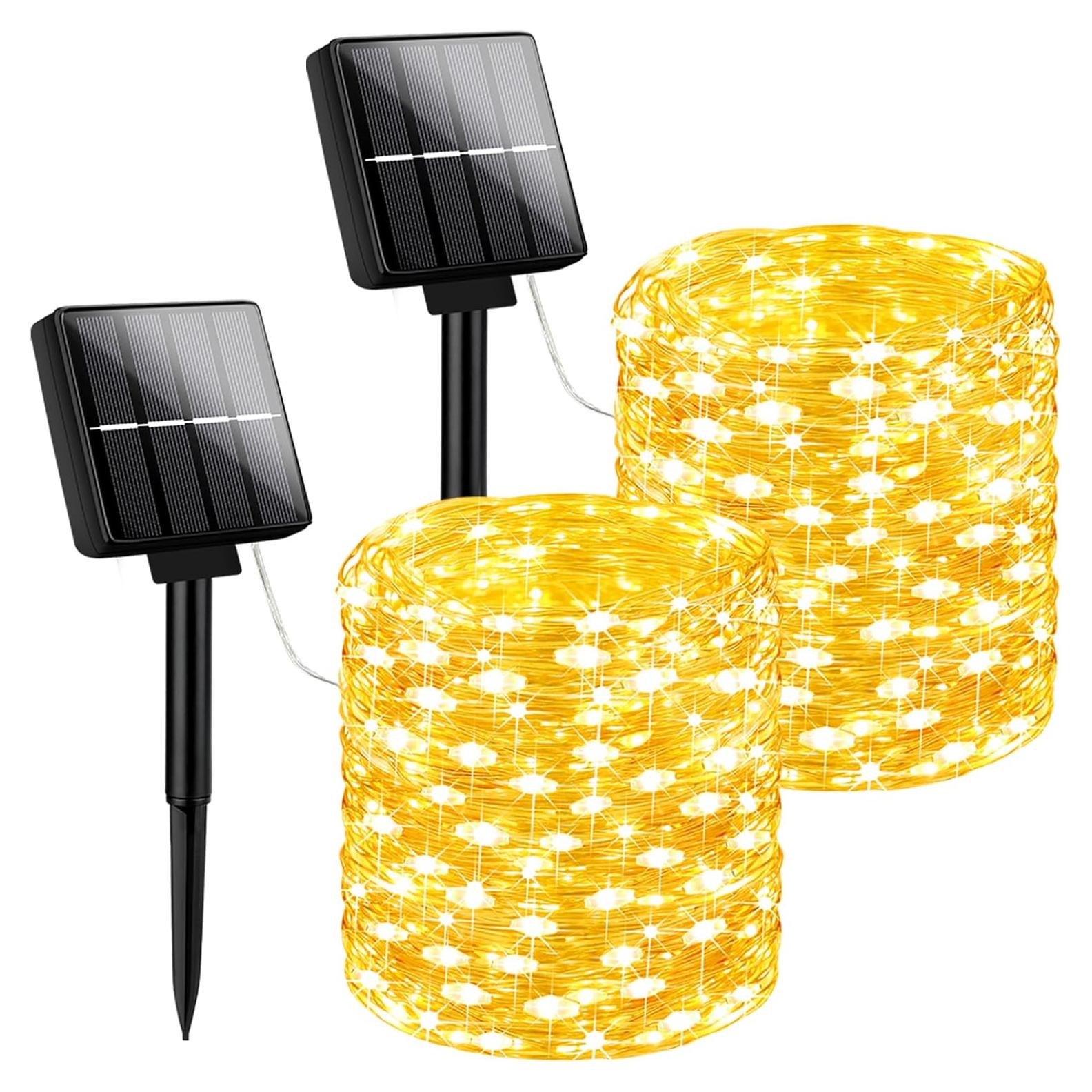 Luces de Cadena Solares Brightever 24.38m 200LED Blanco Cálido