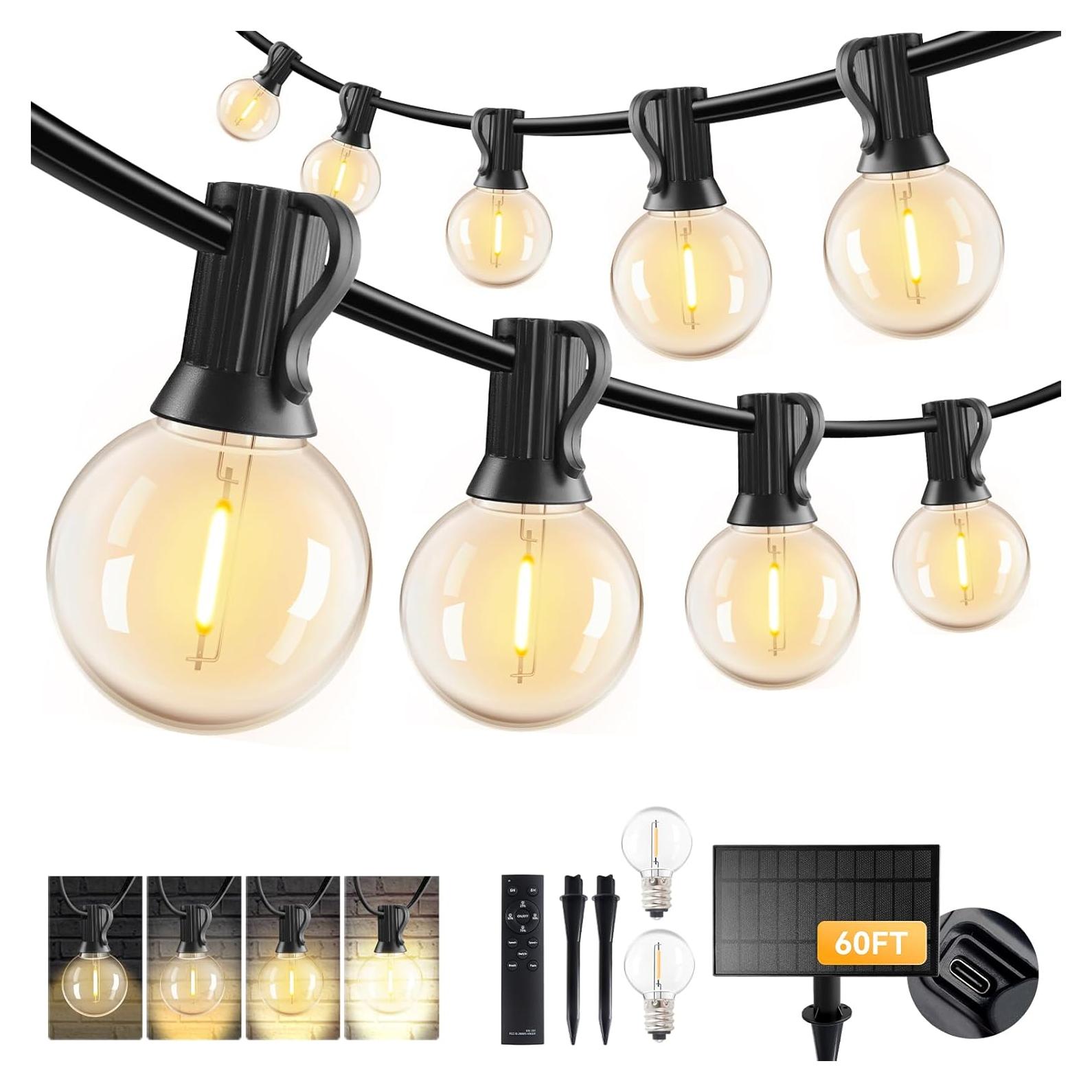 Luces de Cadena Solares HJQ 18.3M con Control Remoto y USB