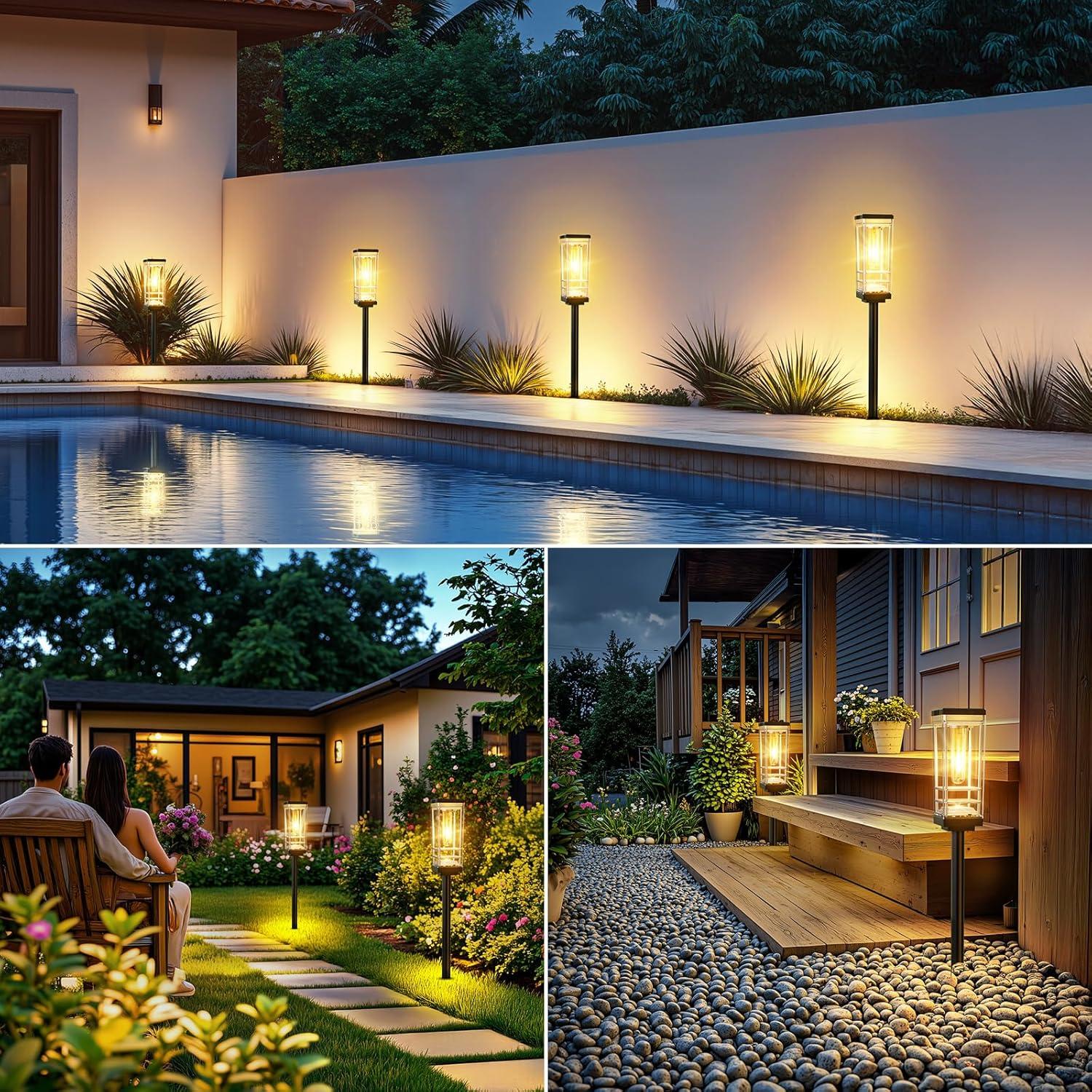 Paquete de 6 Luces Solares para Jardín Ahaorigin 67cm