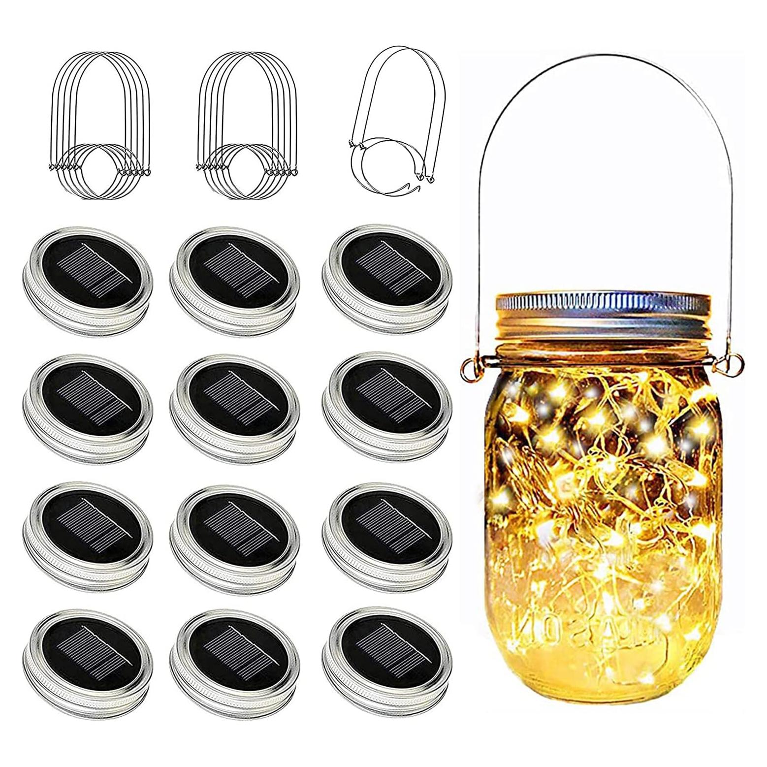 Paquete de 12 luces LED solares para frascos de vidrio - Yeuago