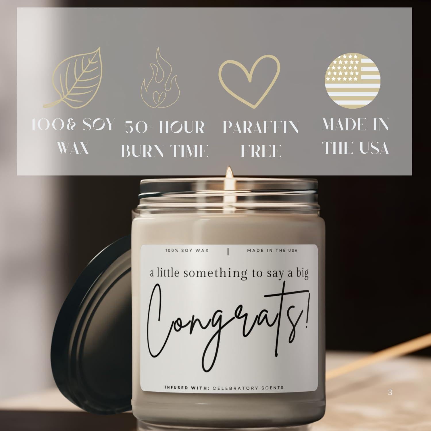 Vela de Felicitaciones Salvia Blanca y Lavanda 255g - Cera de Soja