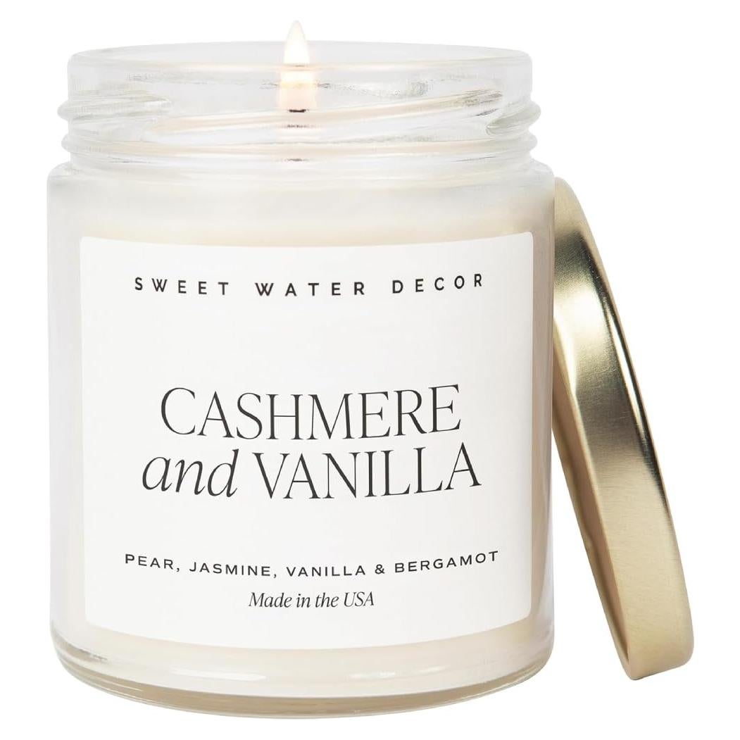 Vela Aromatizada de Soja Sweet Water Decor 9oz Cashmere Vainilla
