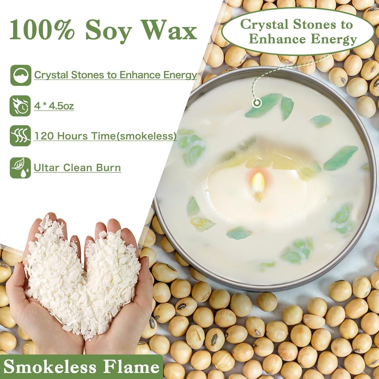 Set de 4 Velas Aromáticas de Salvia Pura Gisly - Cera de Soja