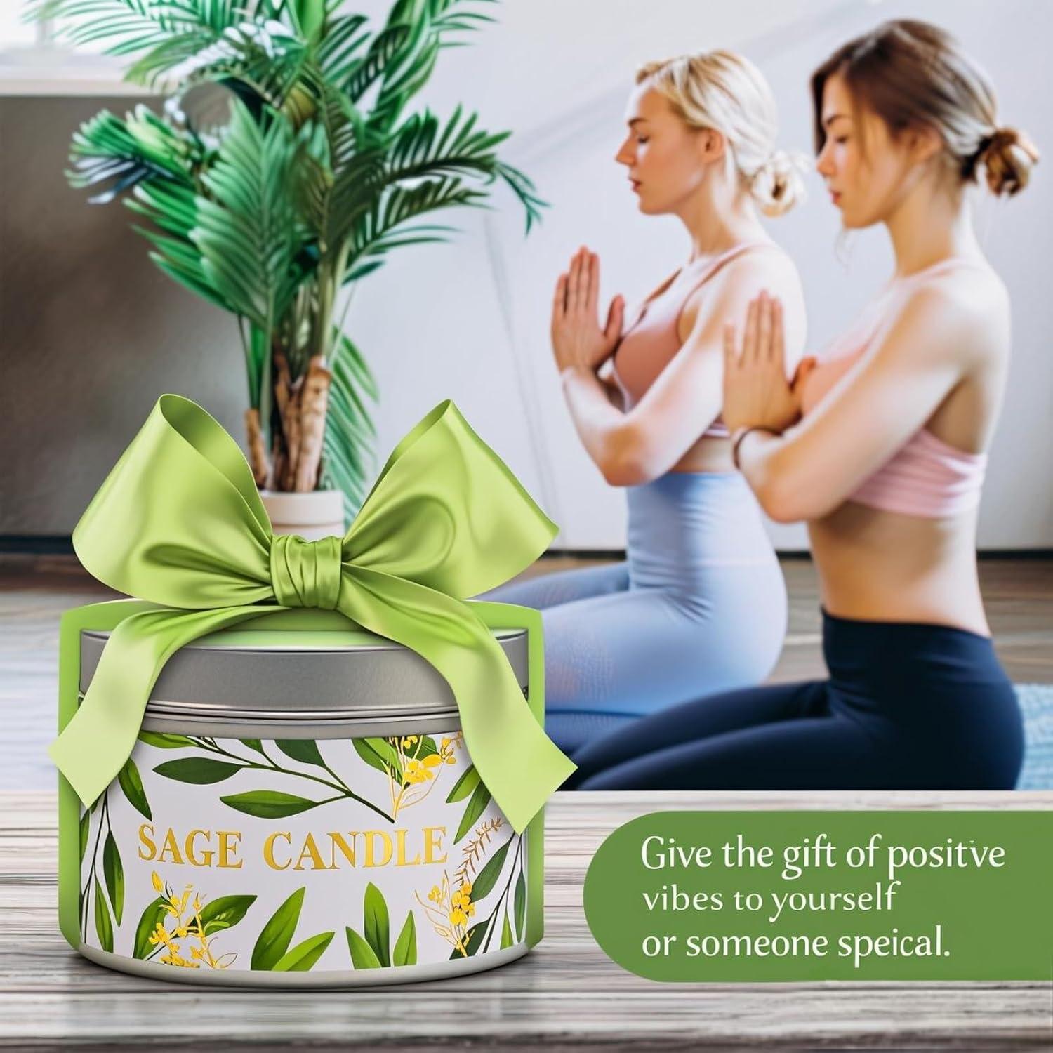 Set de 4 Velas Aromáticas de Salvia Pura Gisly - Cera de Soja