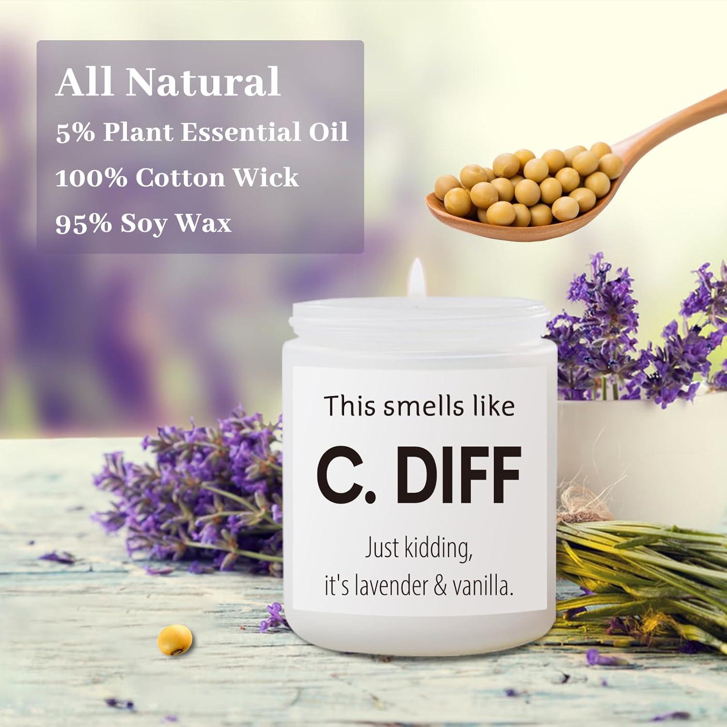 Vela Aromática de Lavanda SUEHHYY 198g - Regalo para Enfermeras