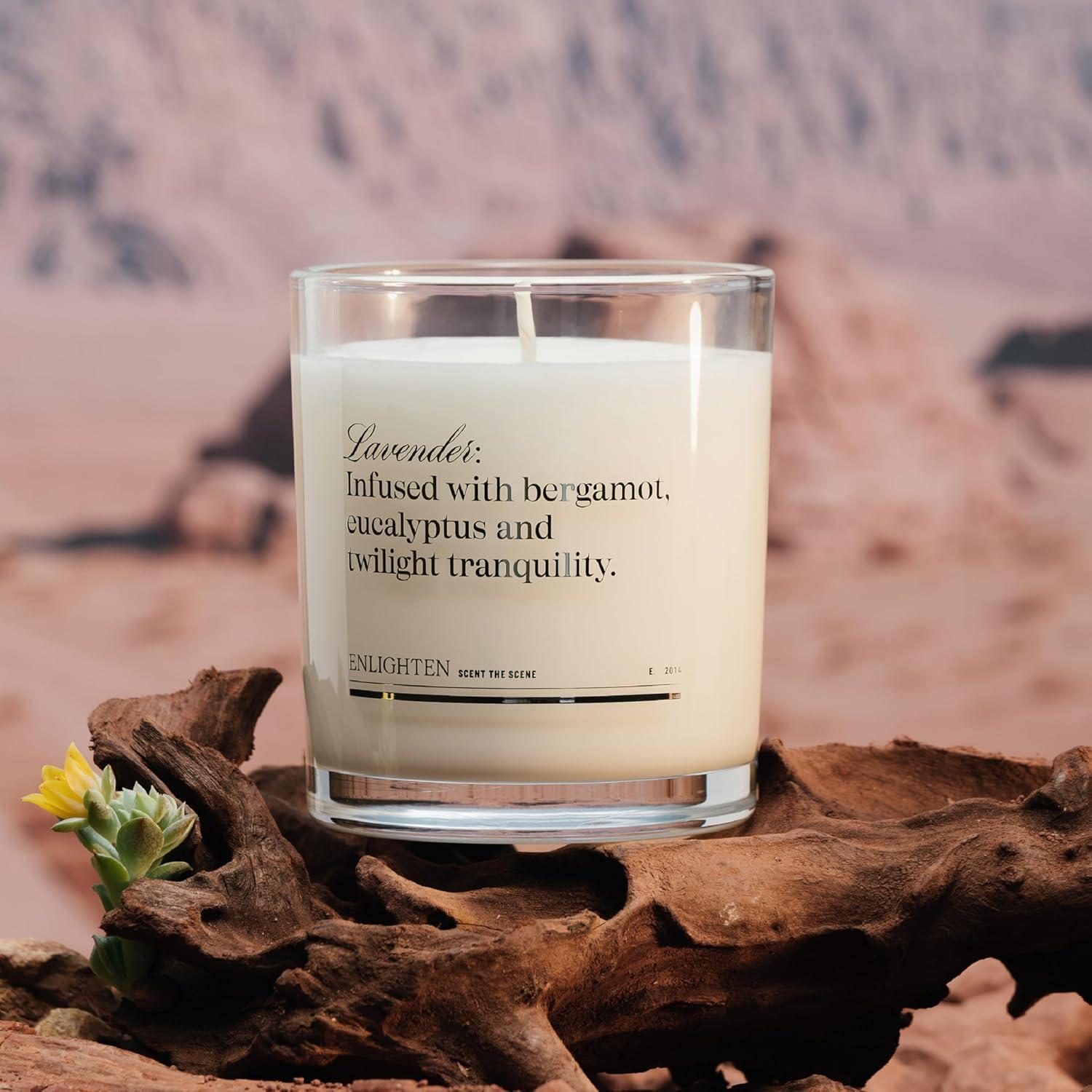 Vela de Soja Aromática Enlighten 12oz - Lavanda, Bergamota, Eucalipto