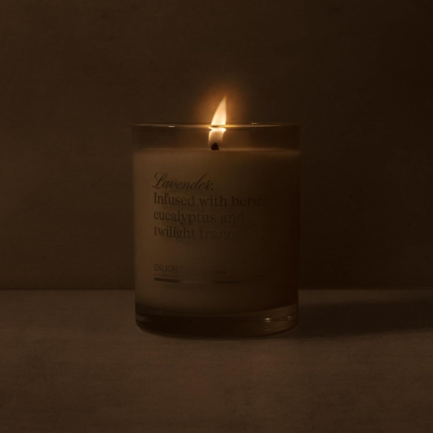 Vela de Soja Aromática Enlighten 12oz - Lavanda, Bergamota, Eucalipto