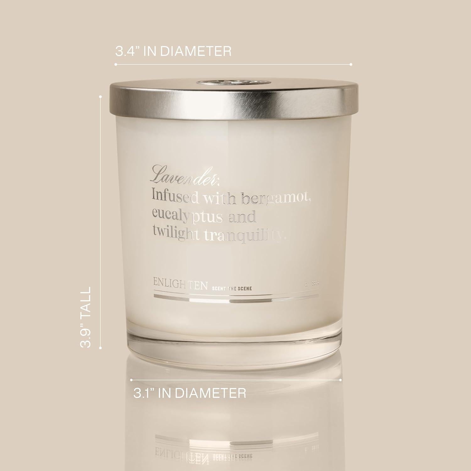 Vela de Soja Aromática Enlighten 12oz - Lavanda, Bergamota, Eucalipto