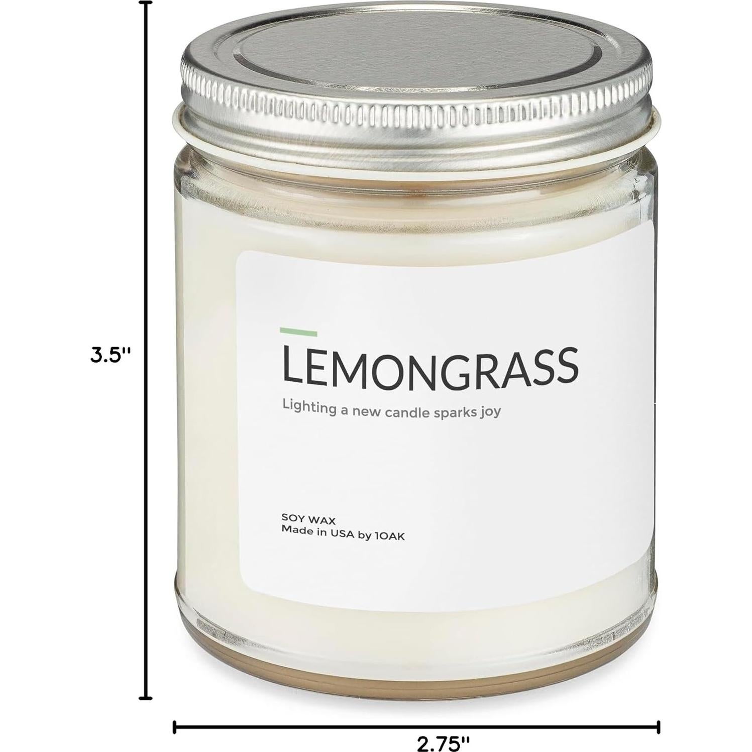 Vela Aromática de Soja 1OAK Hierba de Limón 198g - Larga Duración