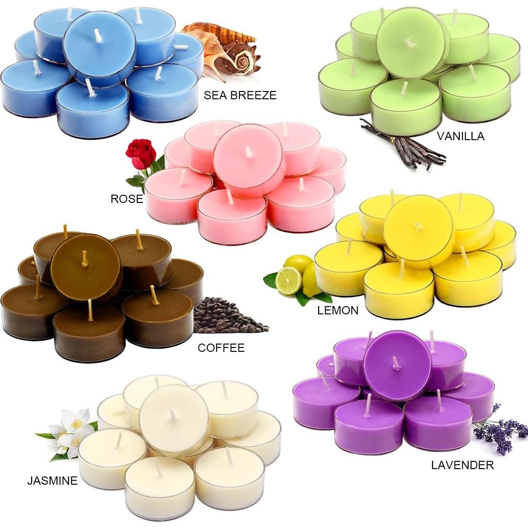 Set de Velas Aromáticas DEYBBY de Cera de Soja - 12 Piezas Rosa