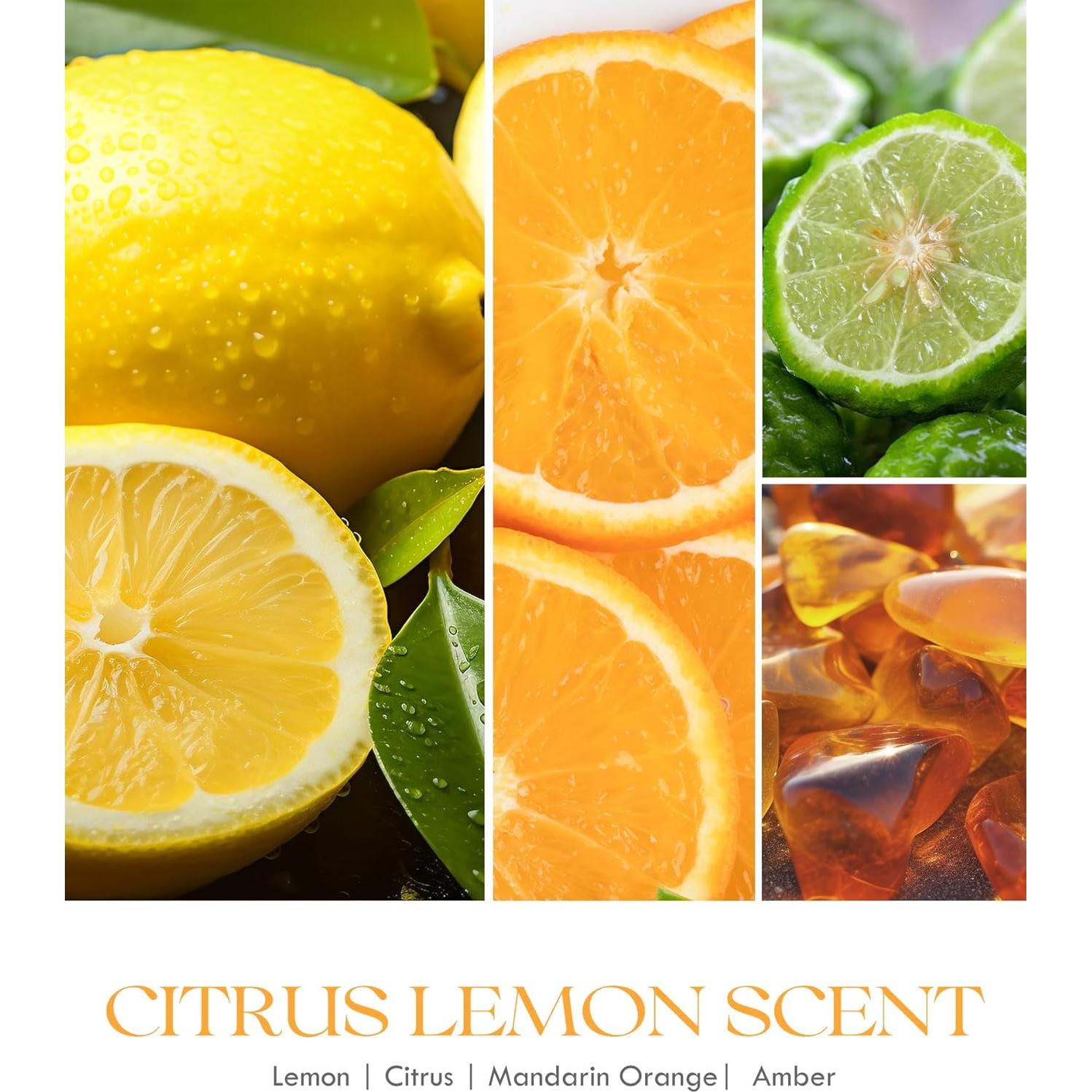 Vela Aromática AOOVOO de Soja Limón Cítrico 255g - Elimina Olores