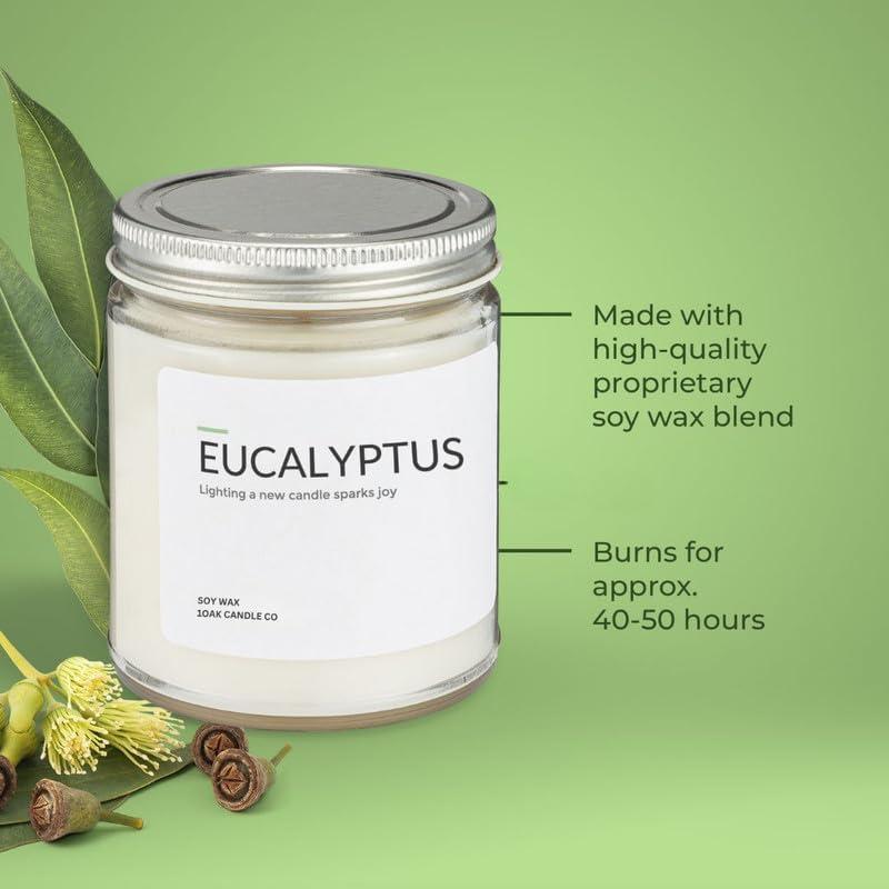 Vela Aromática de Soja 1OAK Eucalipto 198g - Larga Duración