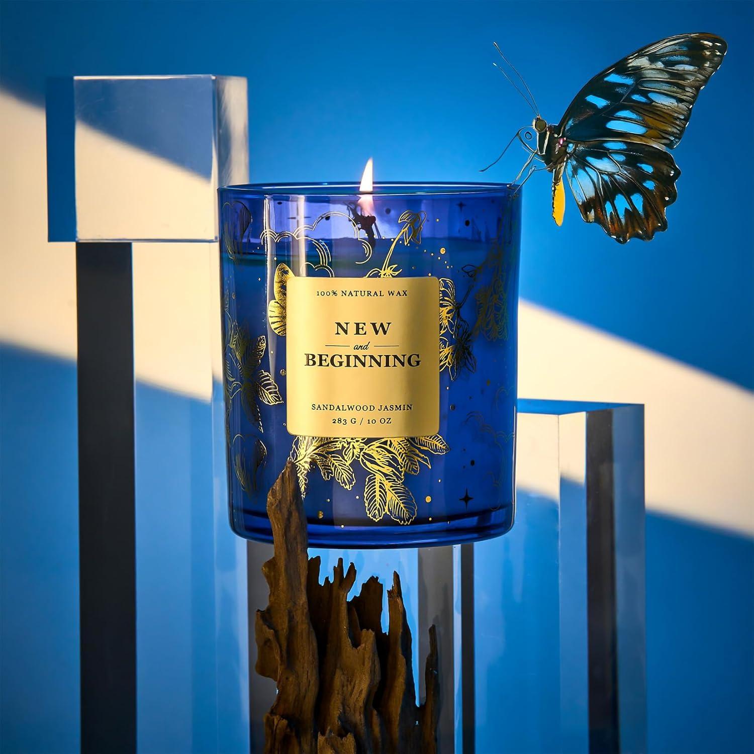 Vela Aromática M&SENSE Sándalo y Jazmín 10 oz Cera de Soja