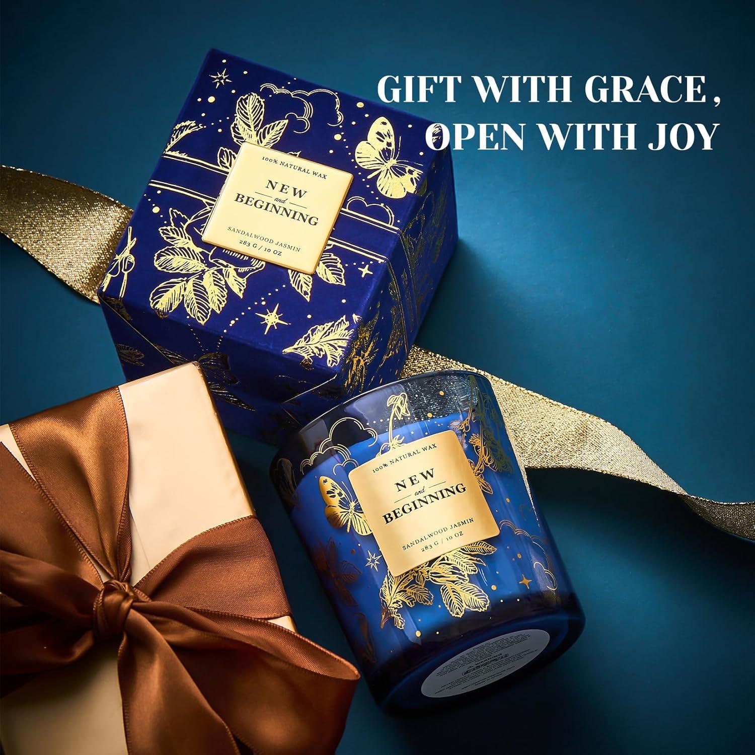 Vela Aromática M&SENSE Sándalo y Jazmín 10 oz Cera de Soja