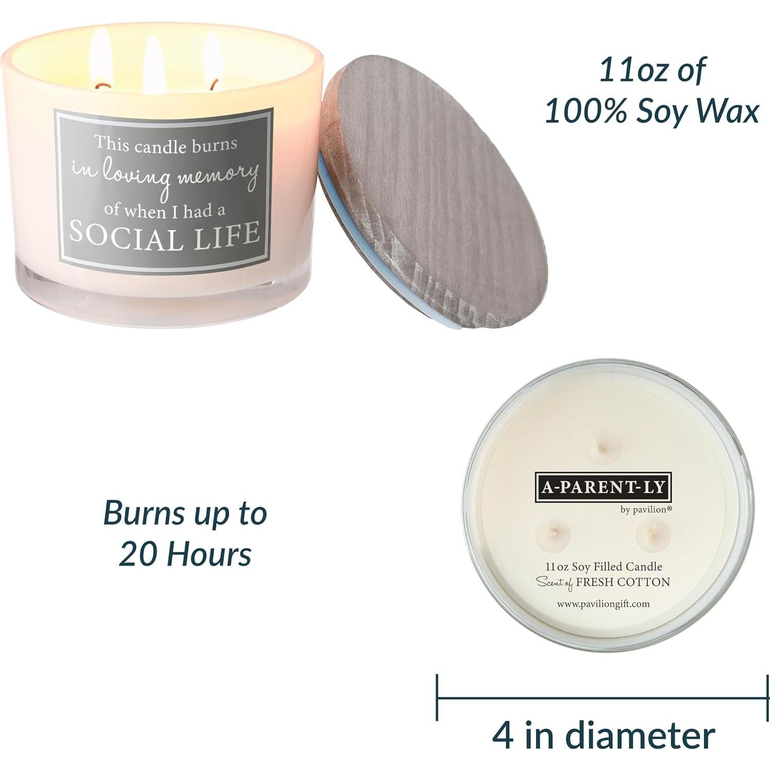 Vela de Cera de Soja Pavilion Gift 11oz Tres Mechas Algodón Fresco