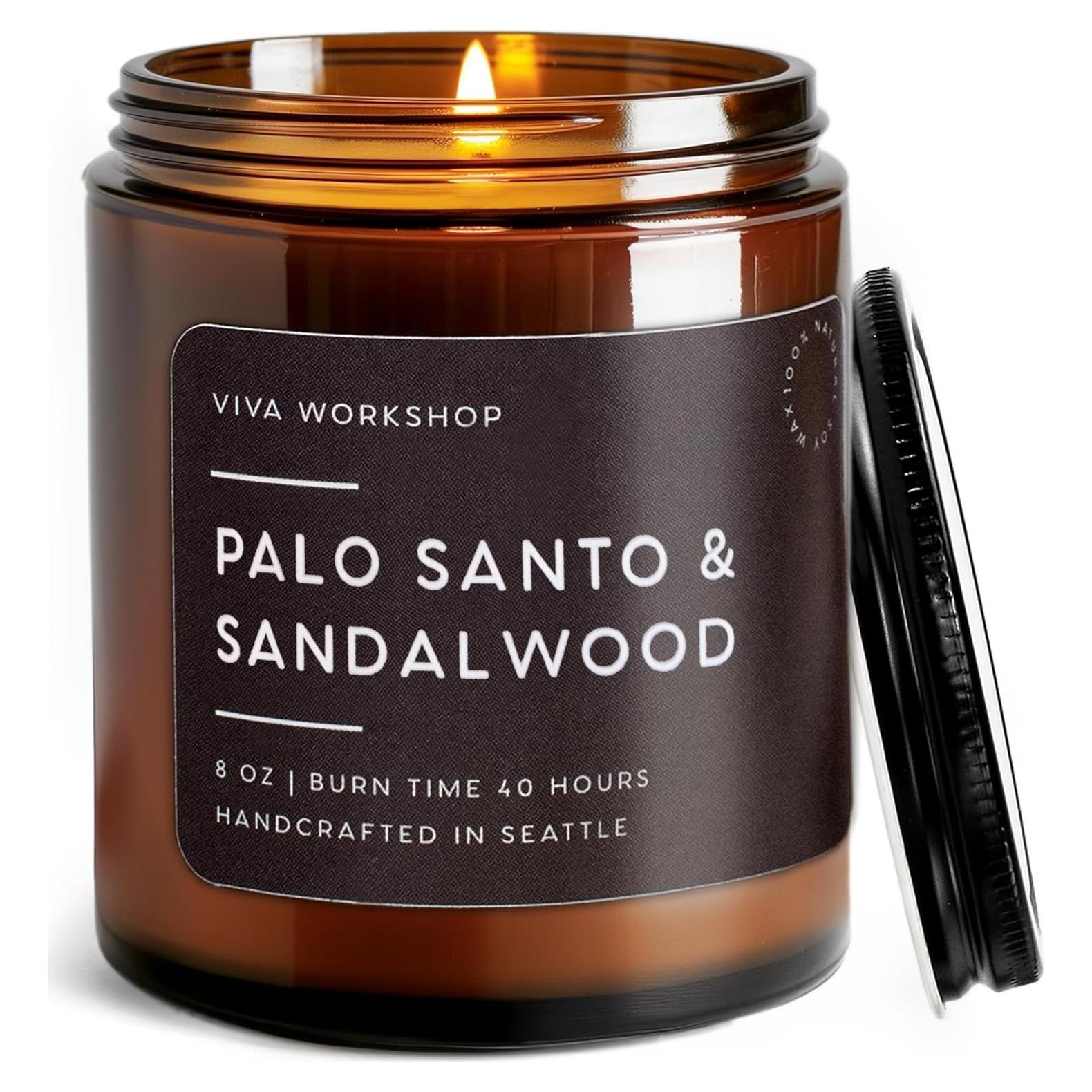 Vela Aromática de Palo Santo y Sándalo - Cera de Soja 226g