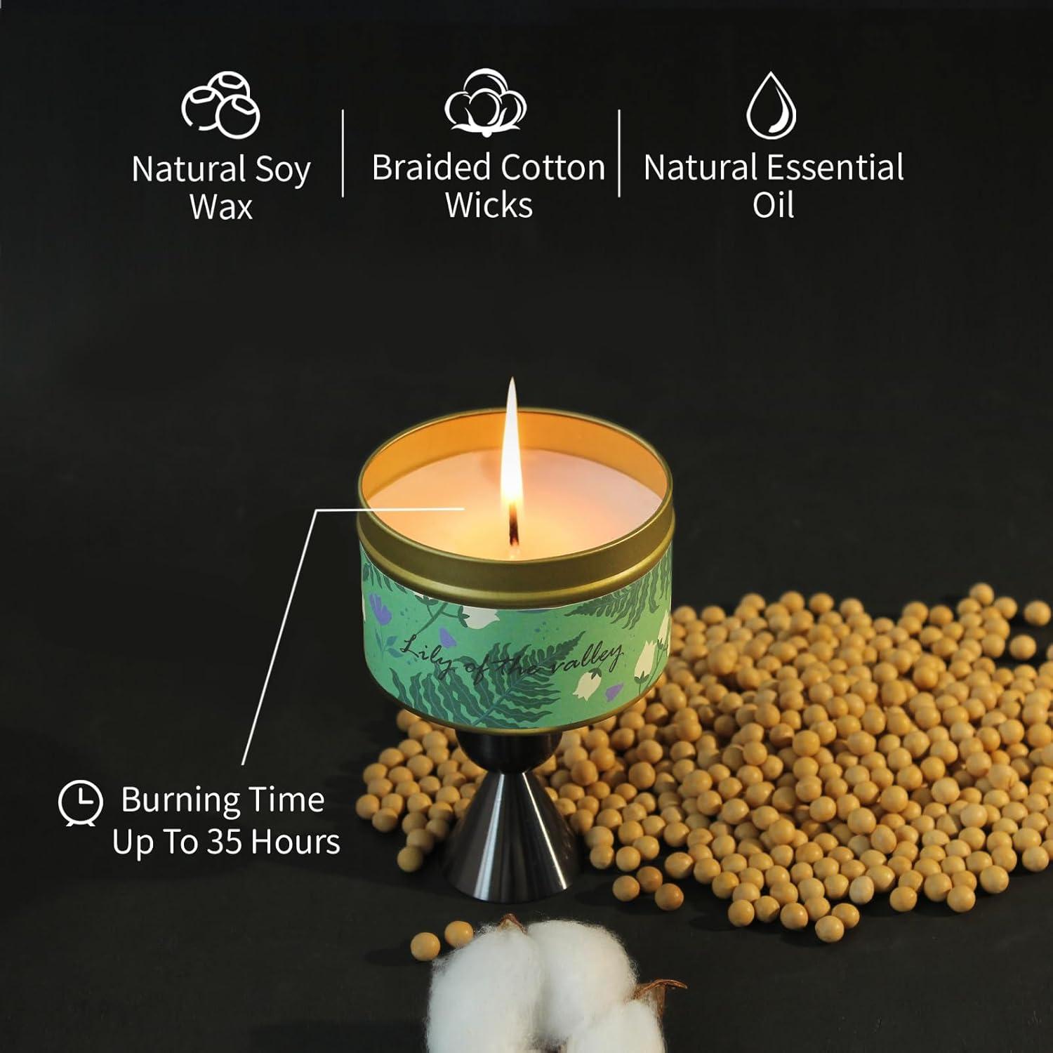 Juego de Velas Aromáticas HUANXI Lirio del Valle 4 Pack 32oz