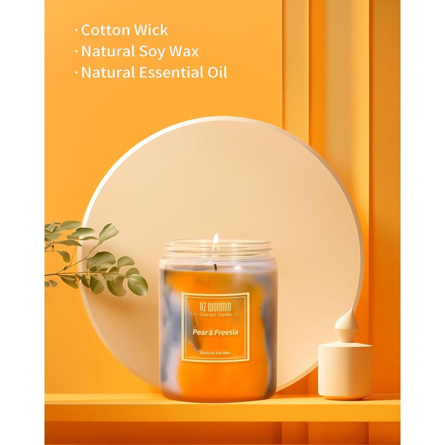 Vela Aromática HZ-WONMIO Fresia y Pera 270g - 80 Horas